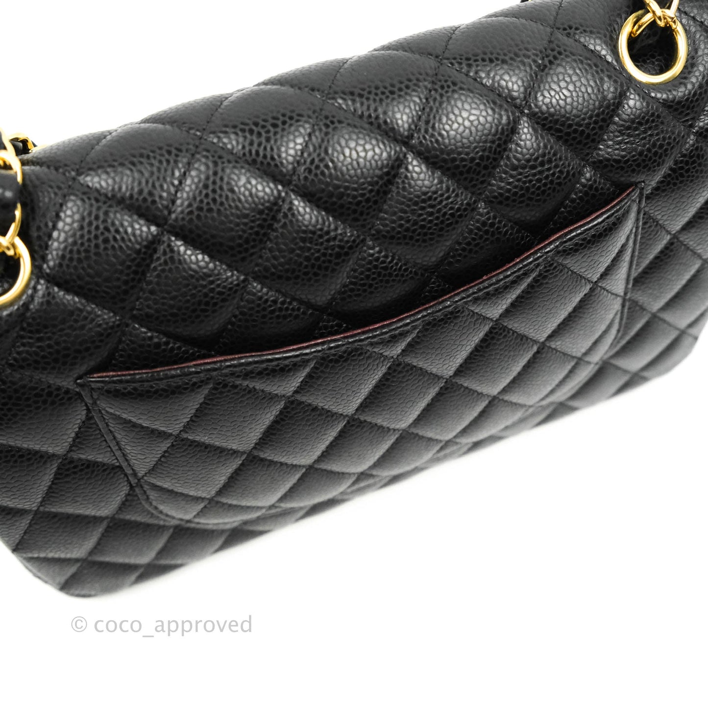 Chanel Classic M/L Medium Double Flap Black Caviar Gold Hardware