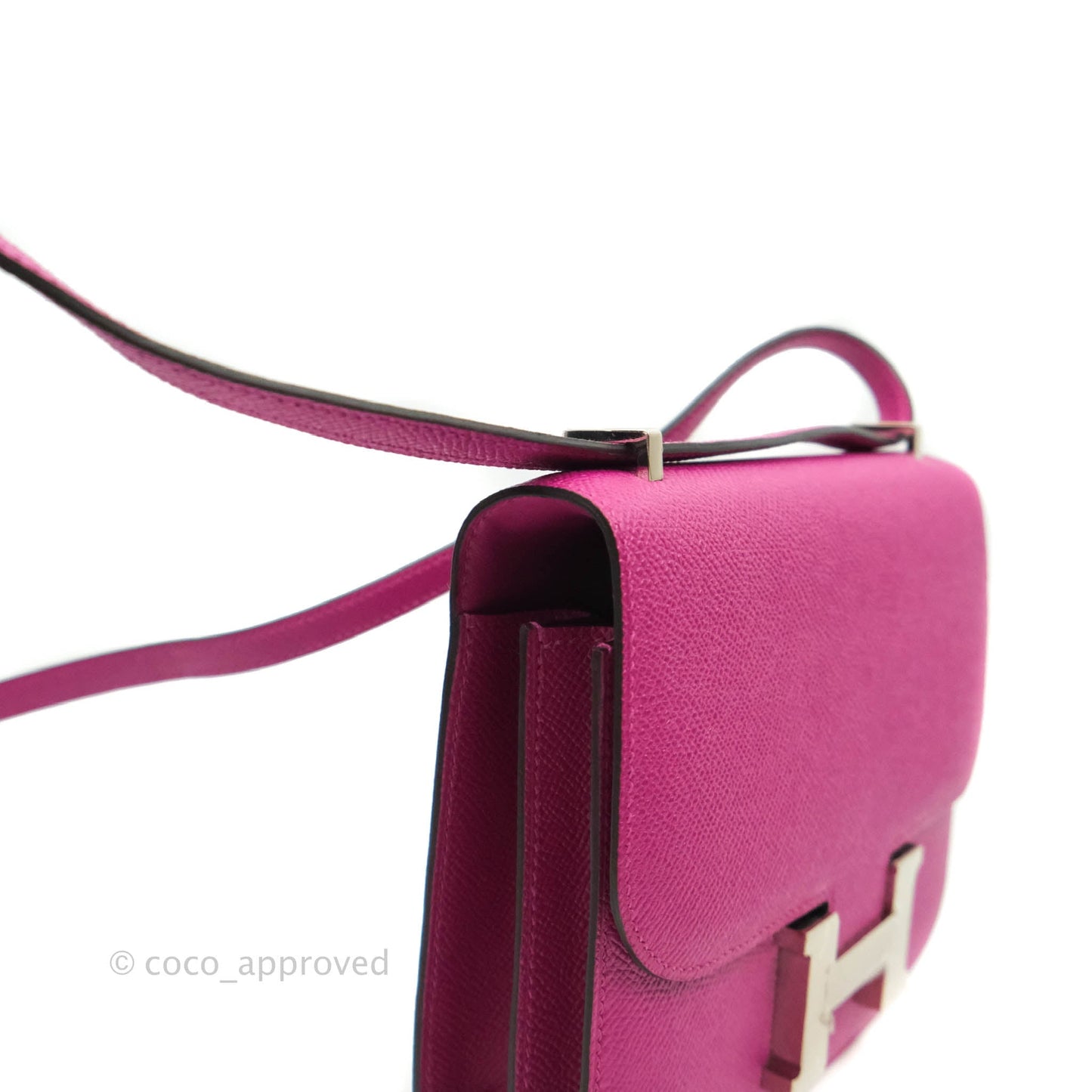 Hermès Constance Mini 18cm Rose Pourpre Epsom Palladium Hardware