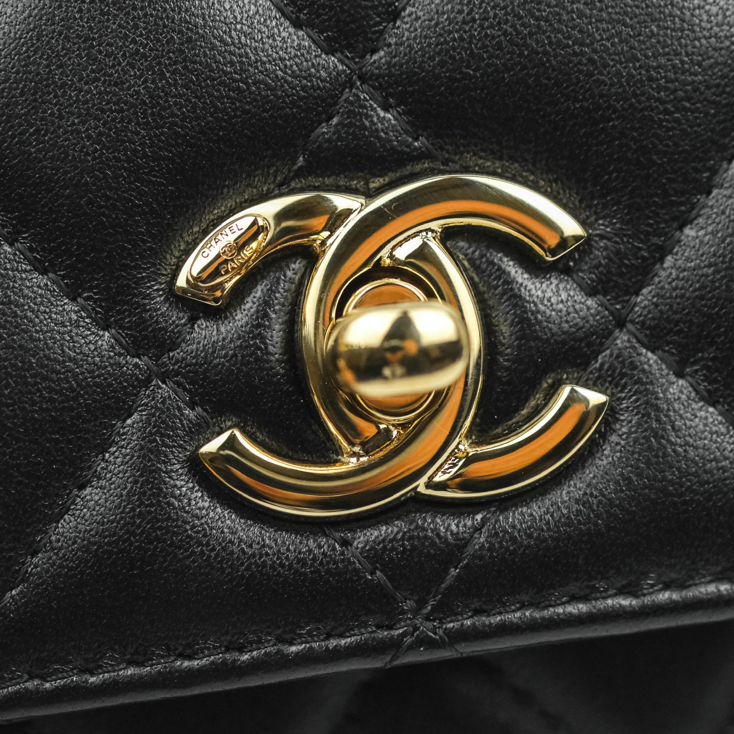 Chanel Mini Quilted Trendy CC Clutch With Chain Black Lambskin Gold Hardware