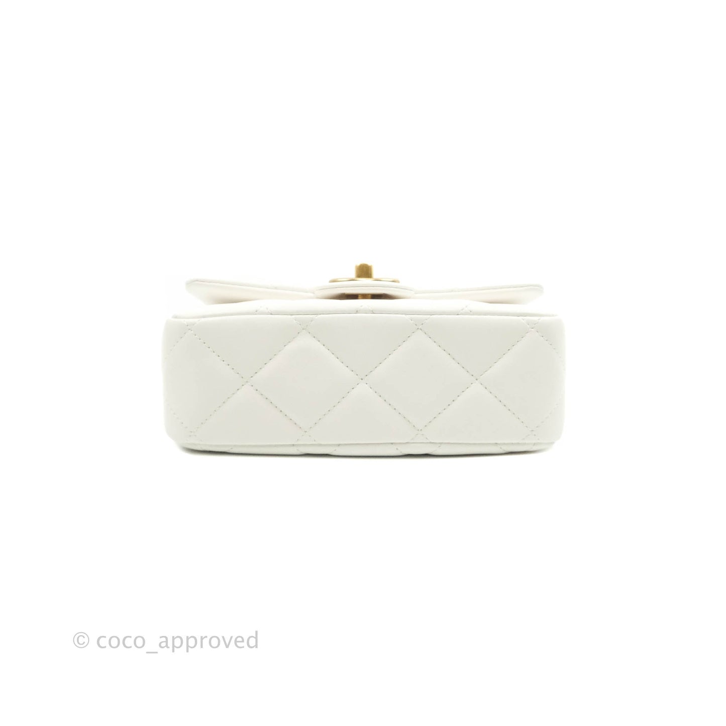 Chanel Quilted My Perfect Mini With Pearl White Lambskin Silver Hardware