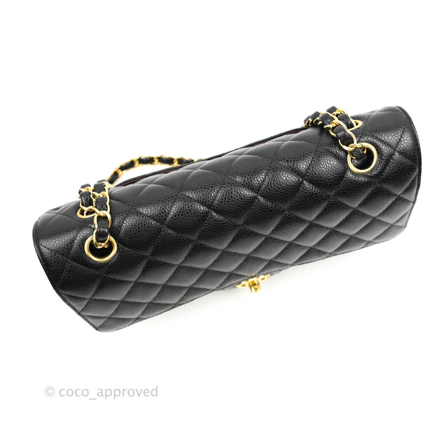 Chanel Classic M/L Medium Double Flap Black Caviar Gold Hardware
