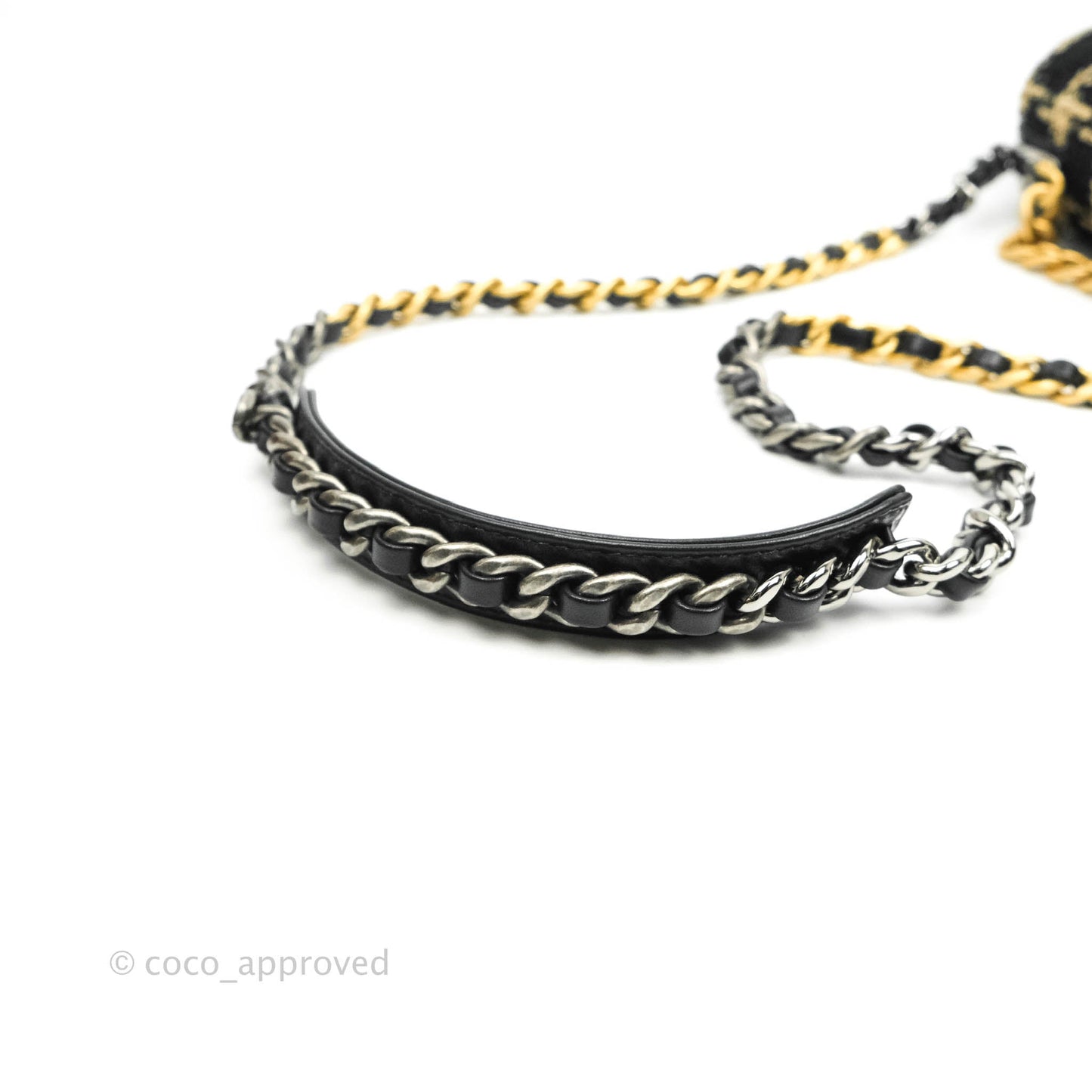 Chanel 19 Small Tweed Black Beige Mixed Hardware