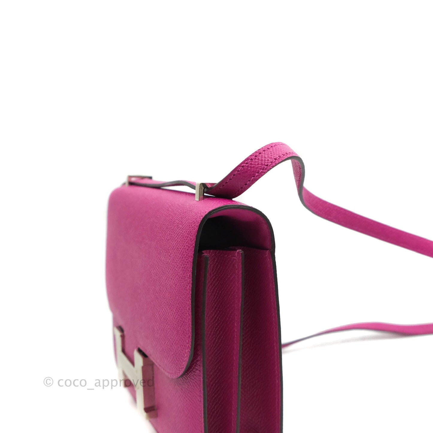 Hermès Constance Mini 18cm Rose Pourpre Epsom Palladium Hardware