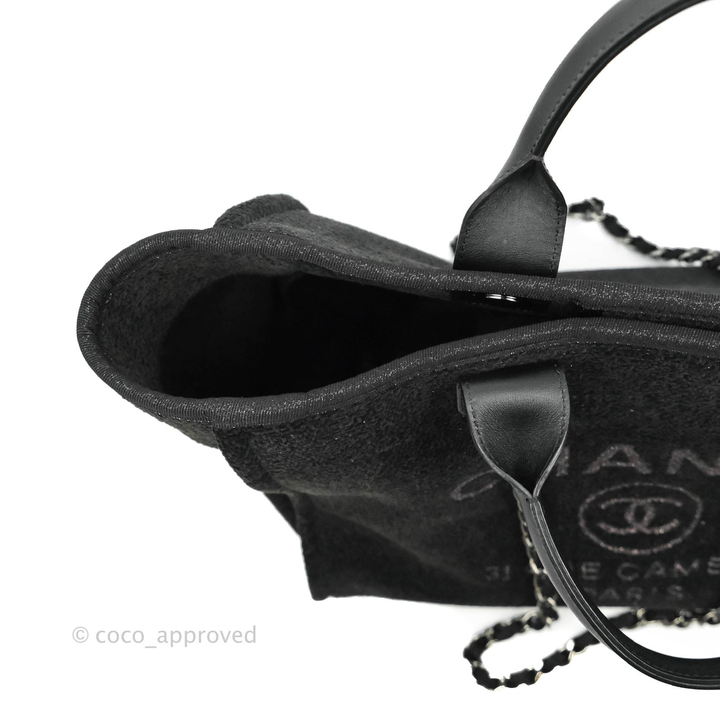 Chanel Large Deauville Black Glitter Lurex