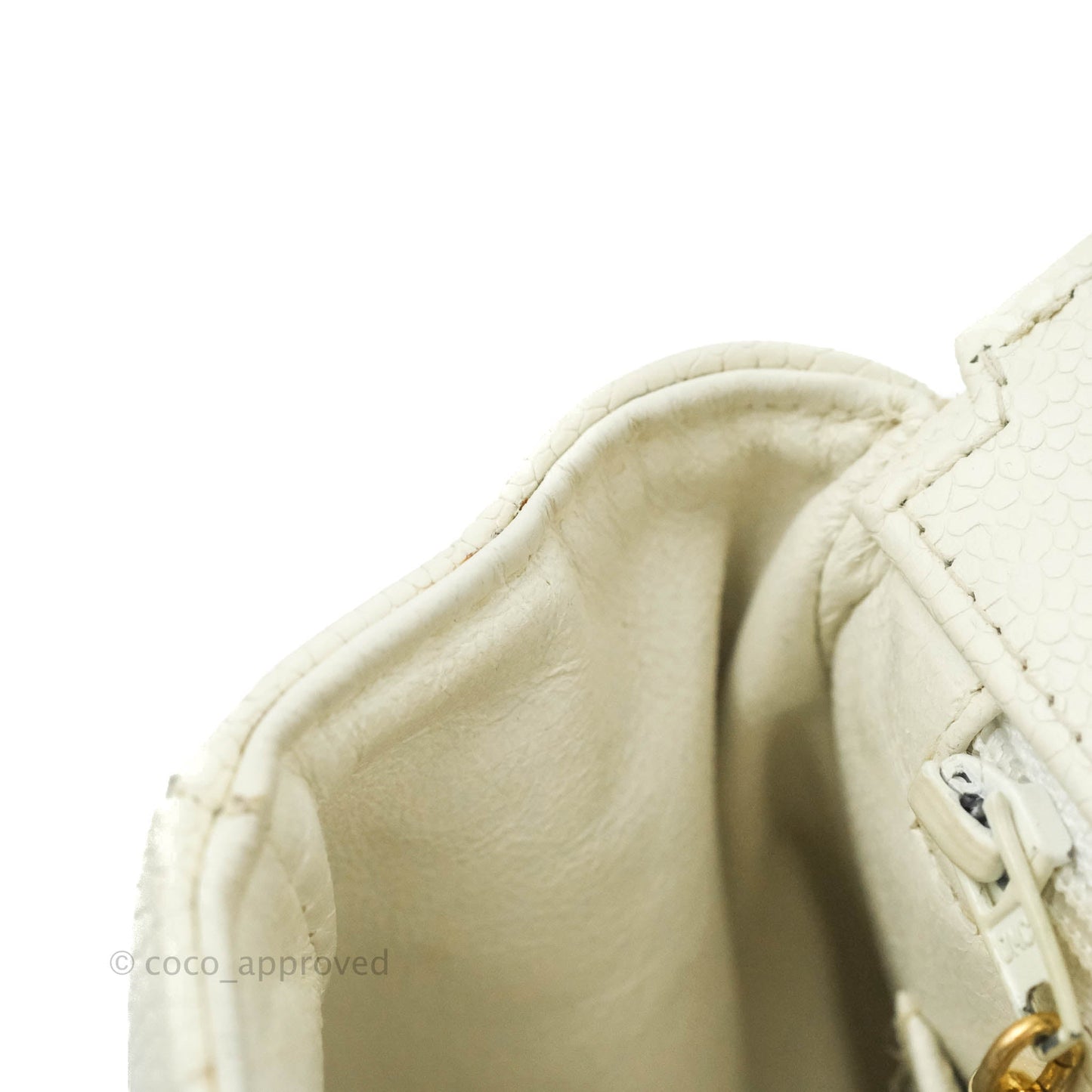 Chanel Vintage Quilted Flap Bag White Caviar 24K Gold Hardware