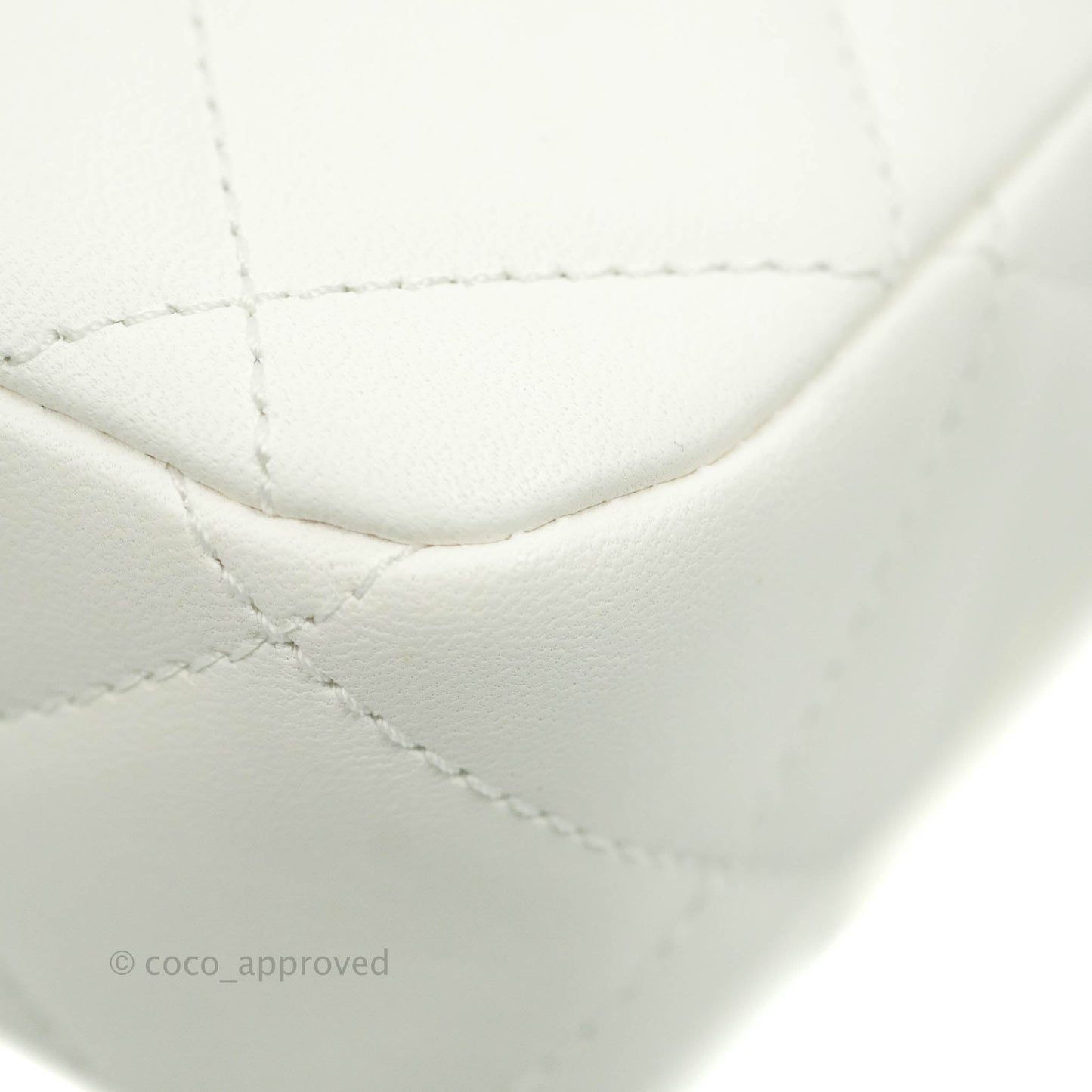 Chanel Quilted My Perfect Mini With Pearl White Lambskin Silver Hardware