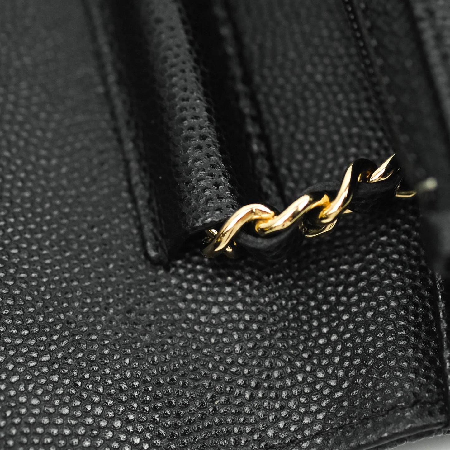 Chanel Quilted WOC Black Caviar Gold Hardware With Charms