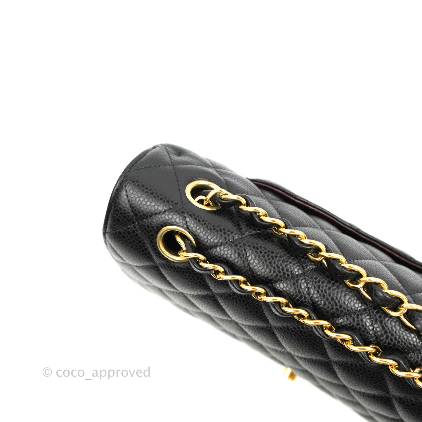 Chanel Classic M/L Medium Double Flap Black Caviar Gold Hardware