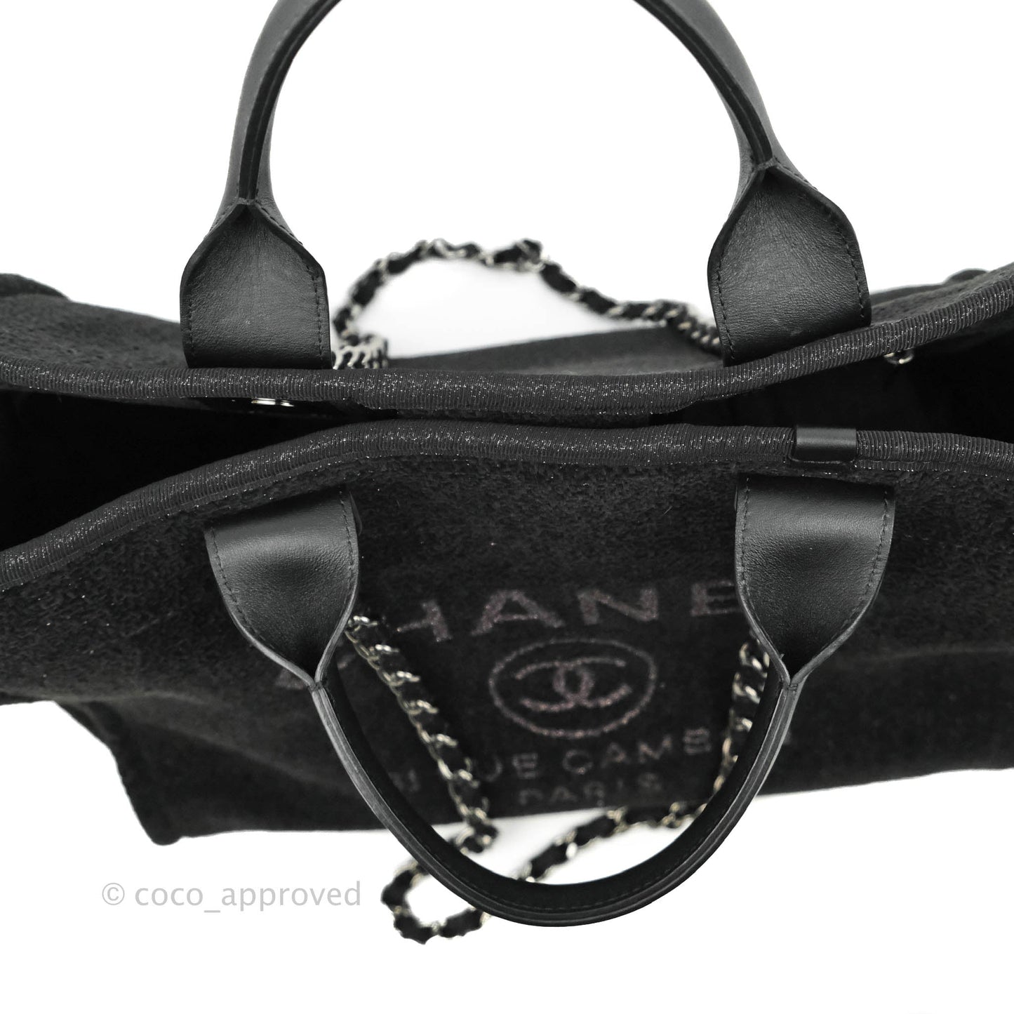 Chanel Large Deauville Black Glitter Lurex