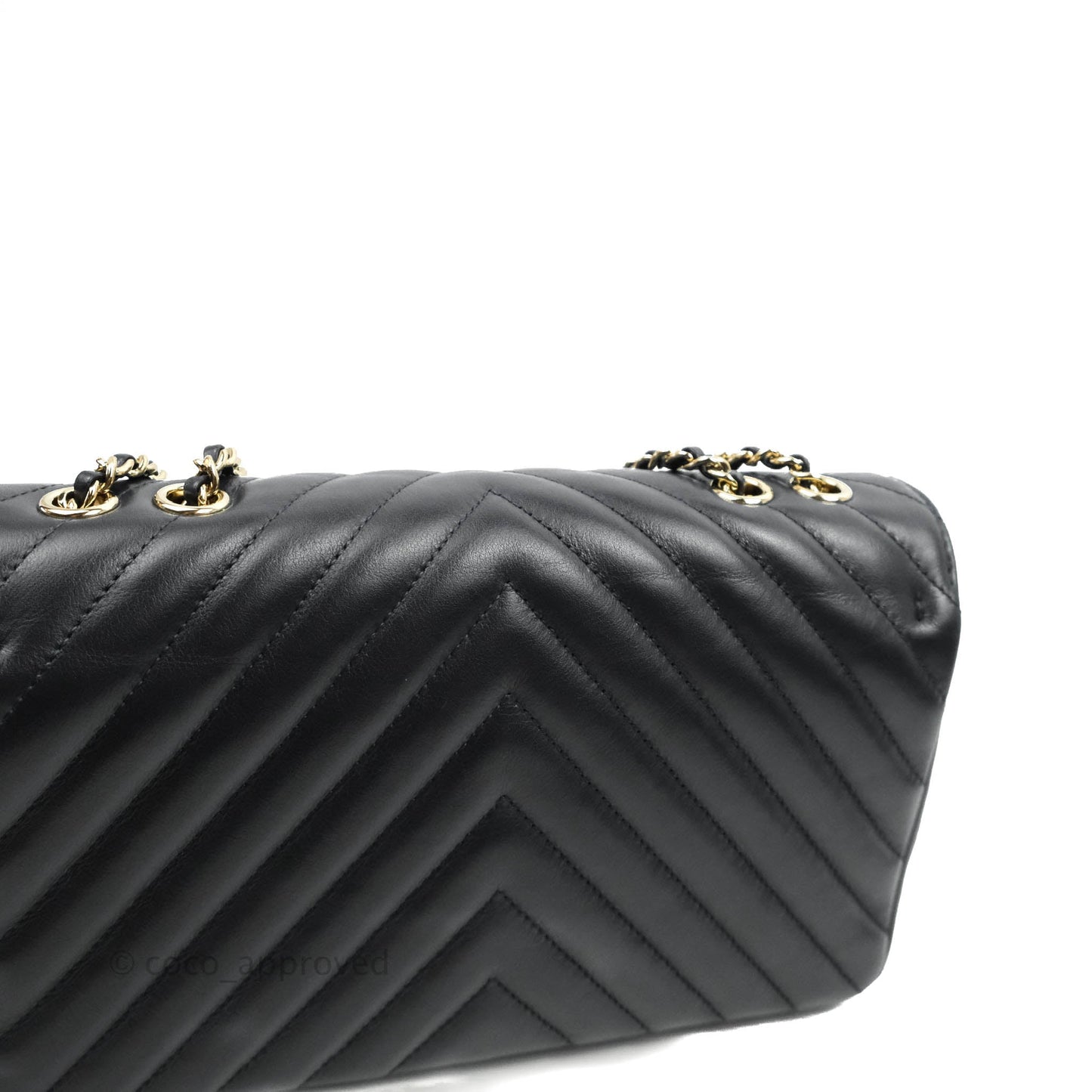 Chanel Medium Statement Chevron Flap Bag Navy Calfskin Gold Hardware