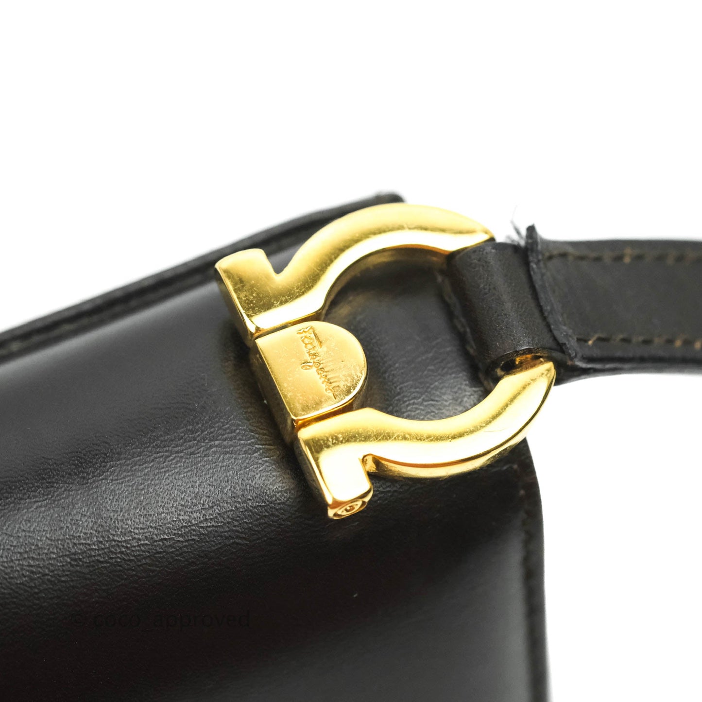 Salvatore Ferragamo Vintage Gancini Mini Crossbody bag Black Calfskin Gold Hardware