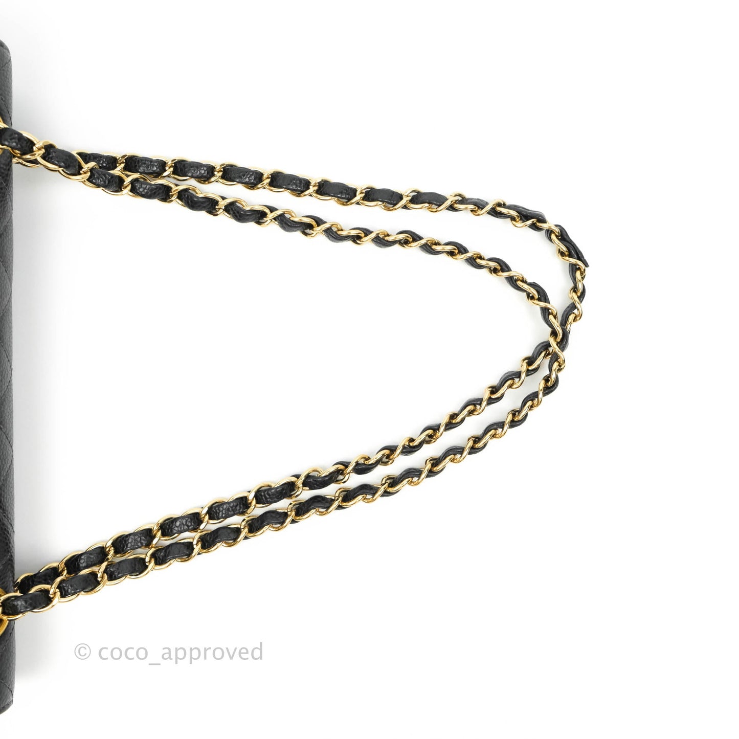 Chanel Classic M/L Medium Double Flap Black Caviar 24K Gold Hardware