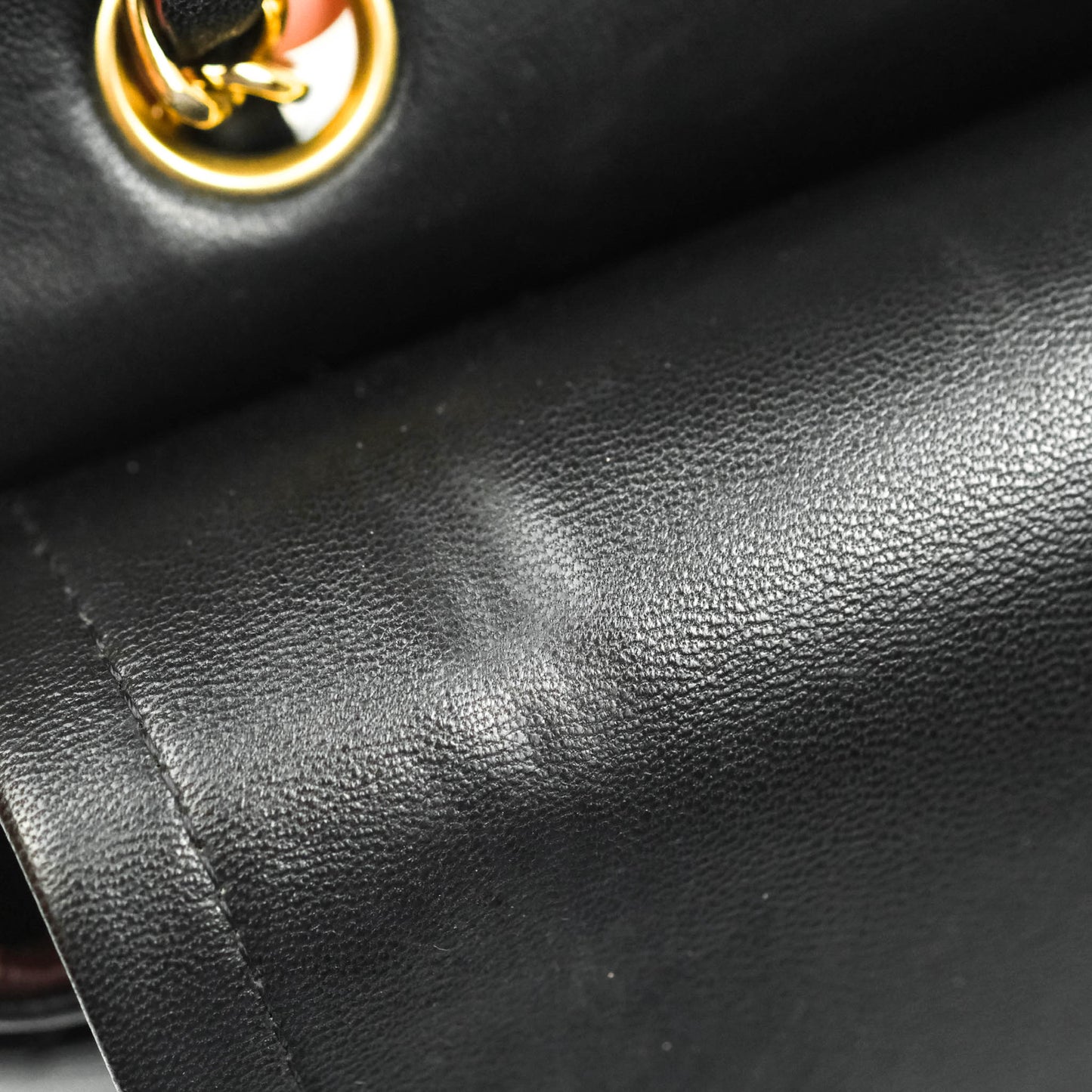 Chanel Classic M/L Medium Double Flap Black Lambskin Gold Hardware