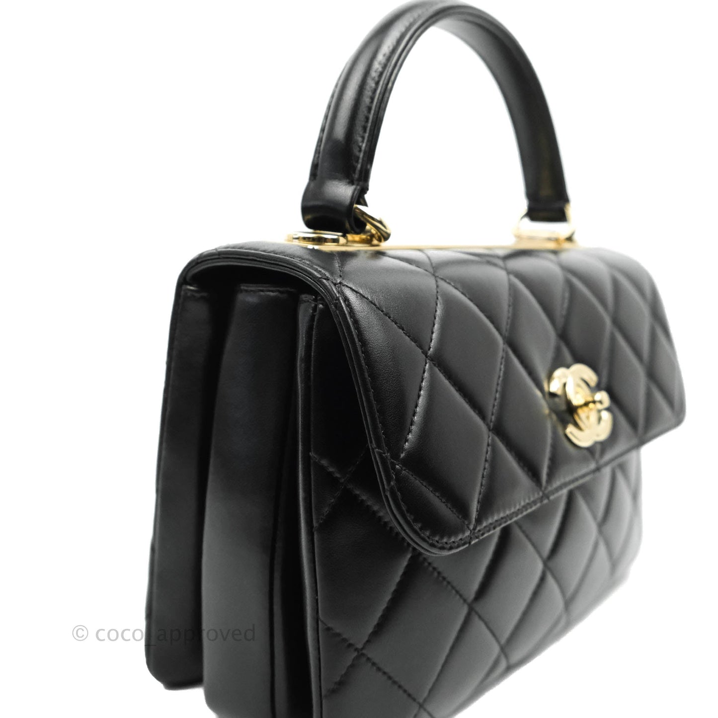 Chanel Small Trendy CC Black Lambskin Gold Hardware