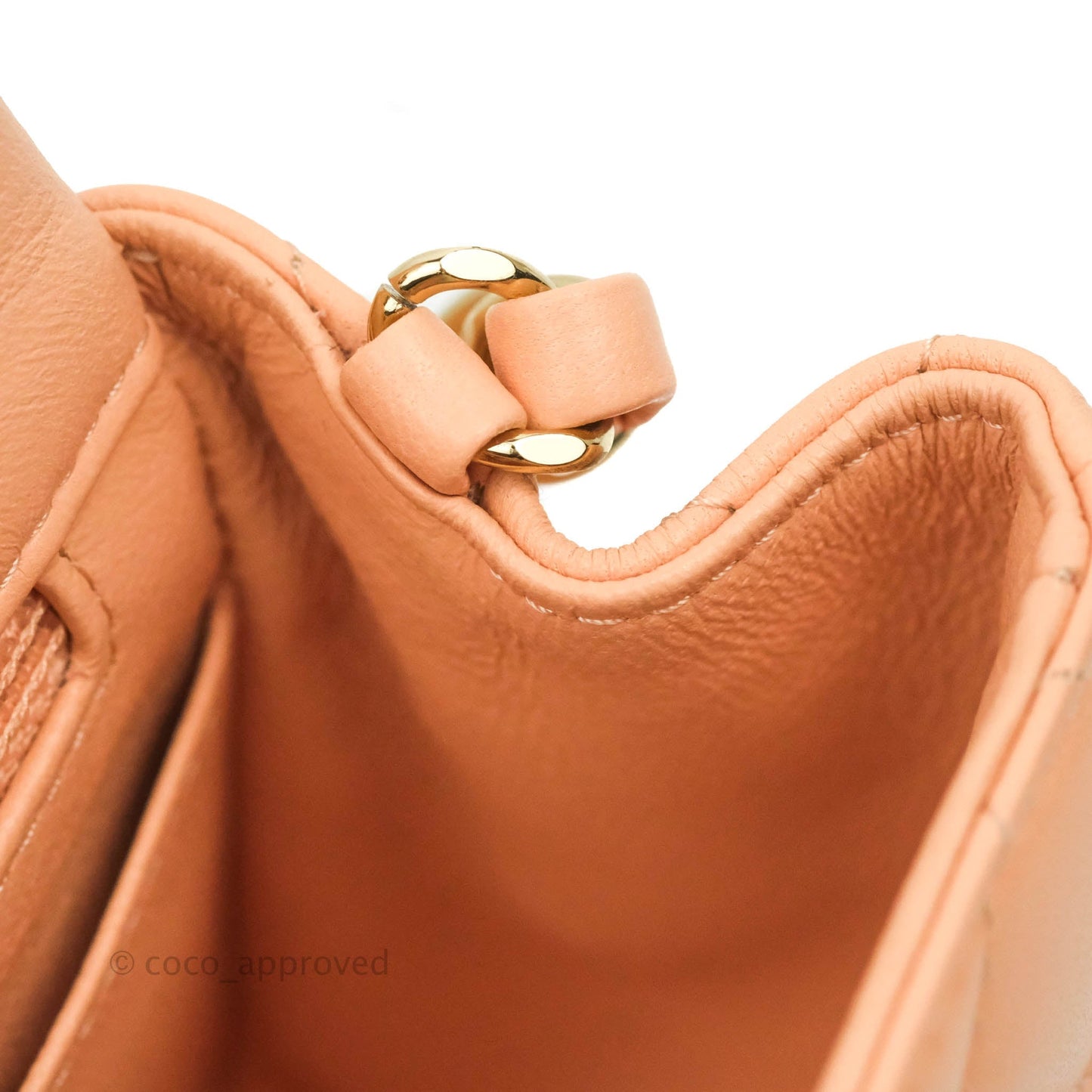 Chanel Quilted Mini Square Light Beige Pink Lambskin Gold Hardware