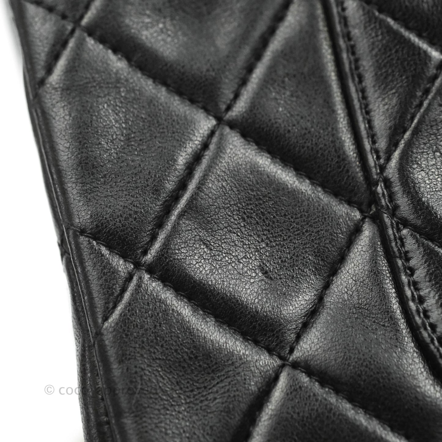 Chanel Vintage Classic M/L Medium Double Flap Bag Black Lambskin 24K Gold Hardware