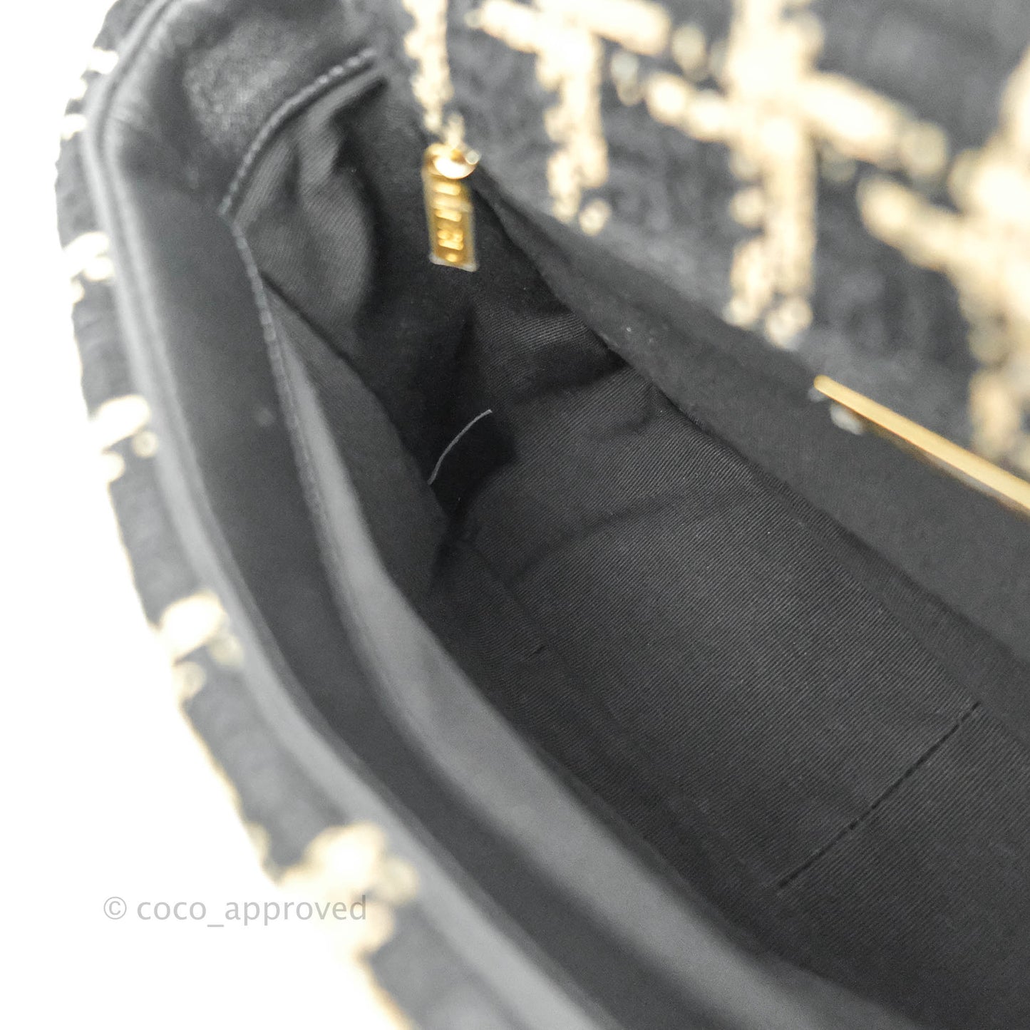 Chanel 19 Small Tweed Black Beige Mixed Hardware