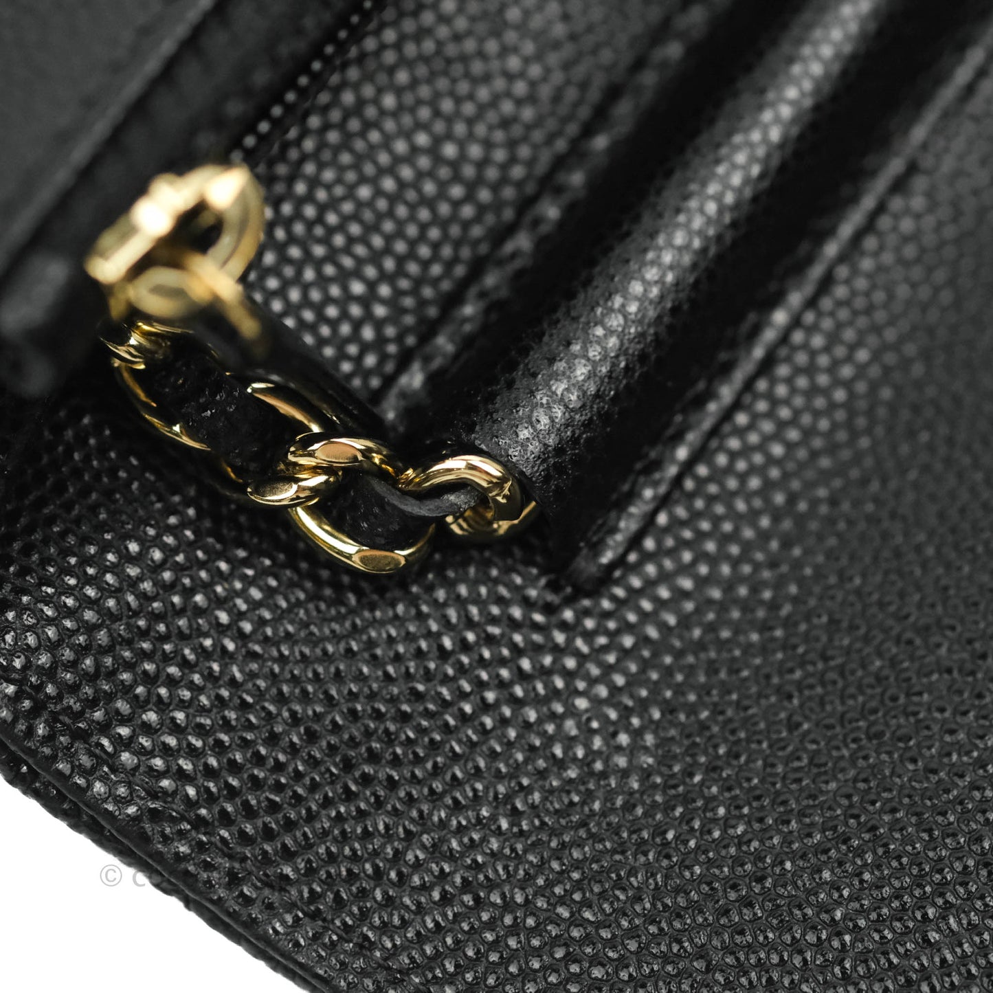 Chanel Quilted WOC Black Caviar Gold Hardware With Charms