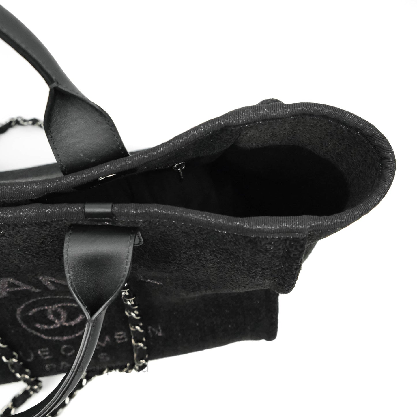 Chanel Large Deauville Black Glitter Lurex