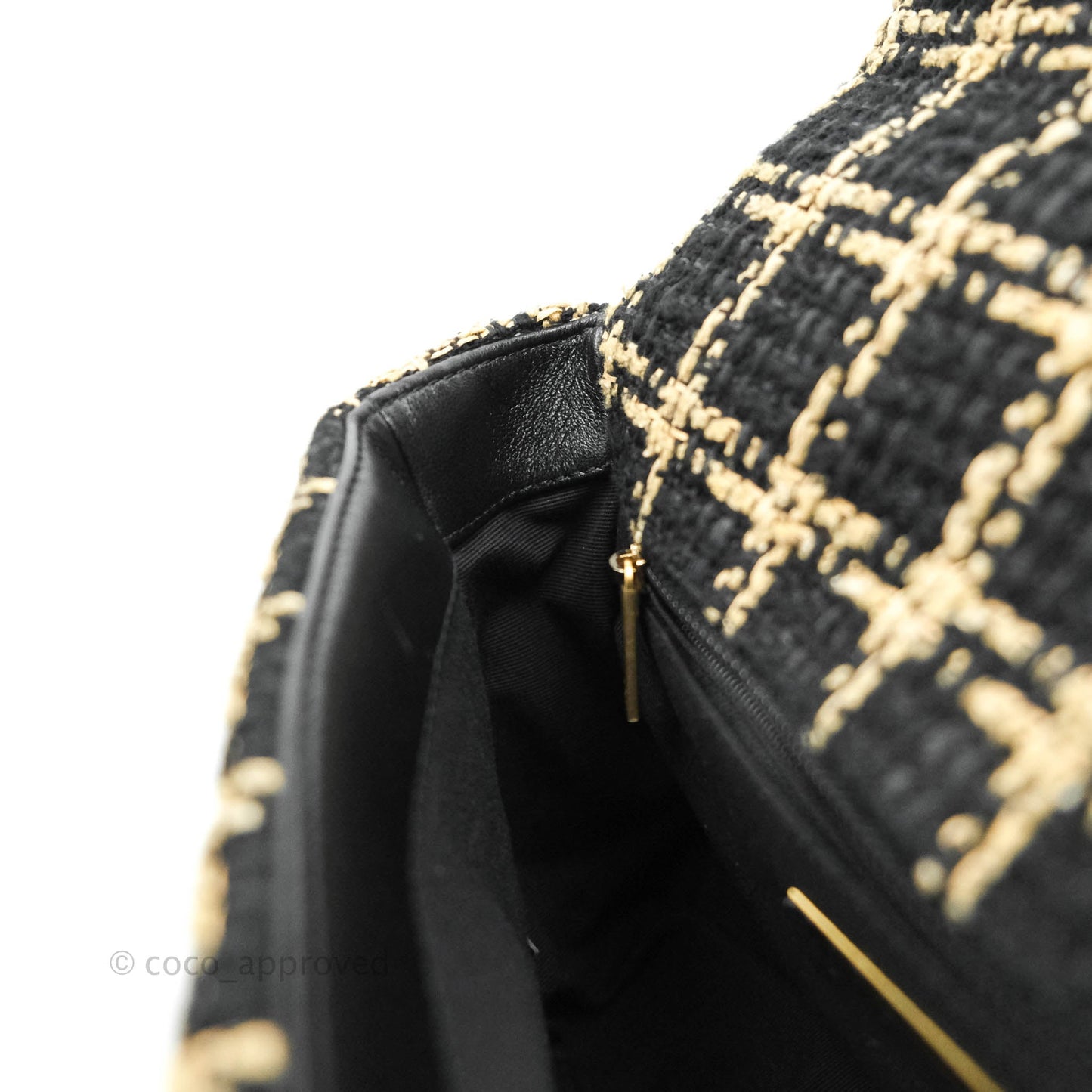 Chanel 19 Small Tweed Black Beige Mixed Hardware