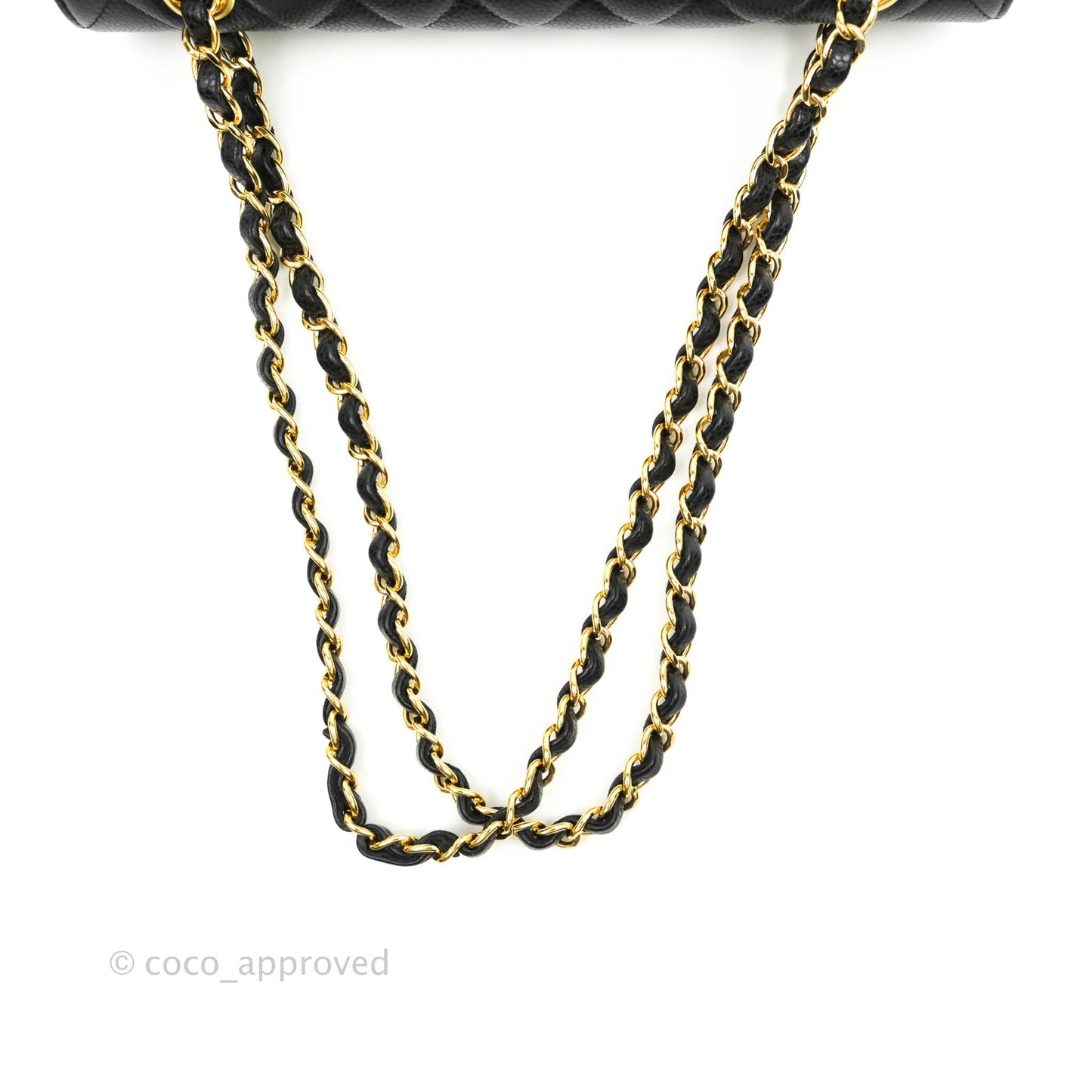 Chanel Classic M/L Medium Double Flap Black Caviar Gold Hardware