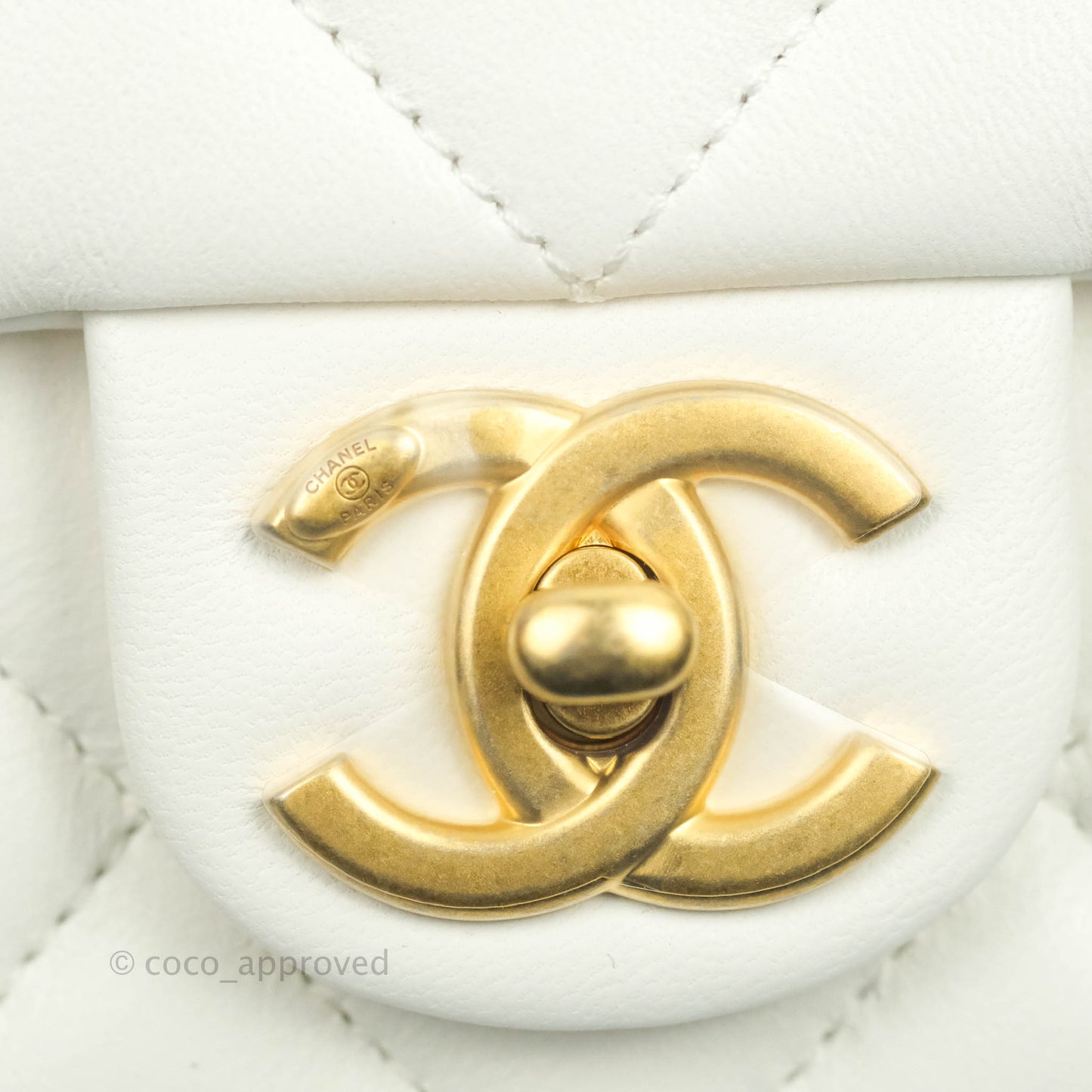 Chanel Quilted My Perfect Mini With Pearl White Lambskin Silver Hardware
