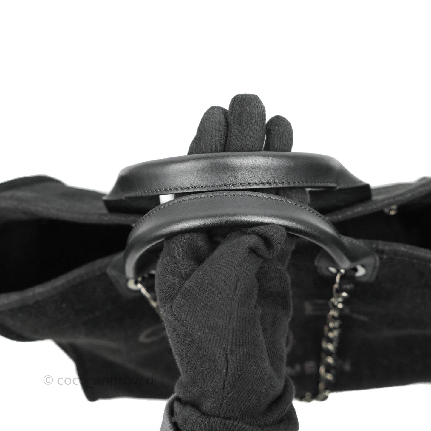 Chanel Large Deauville Black Glitter Lurex