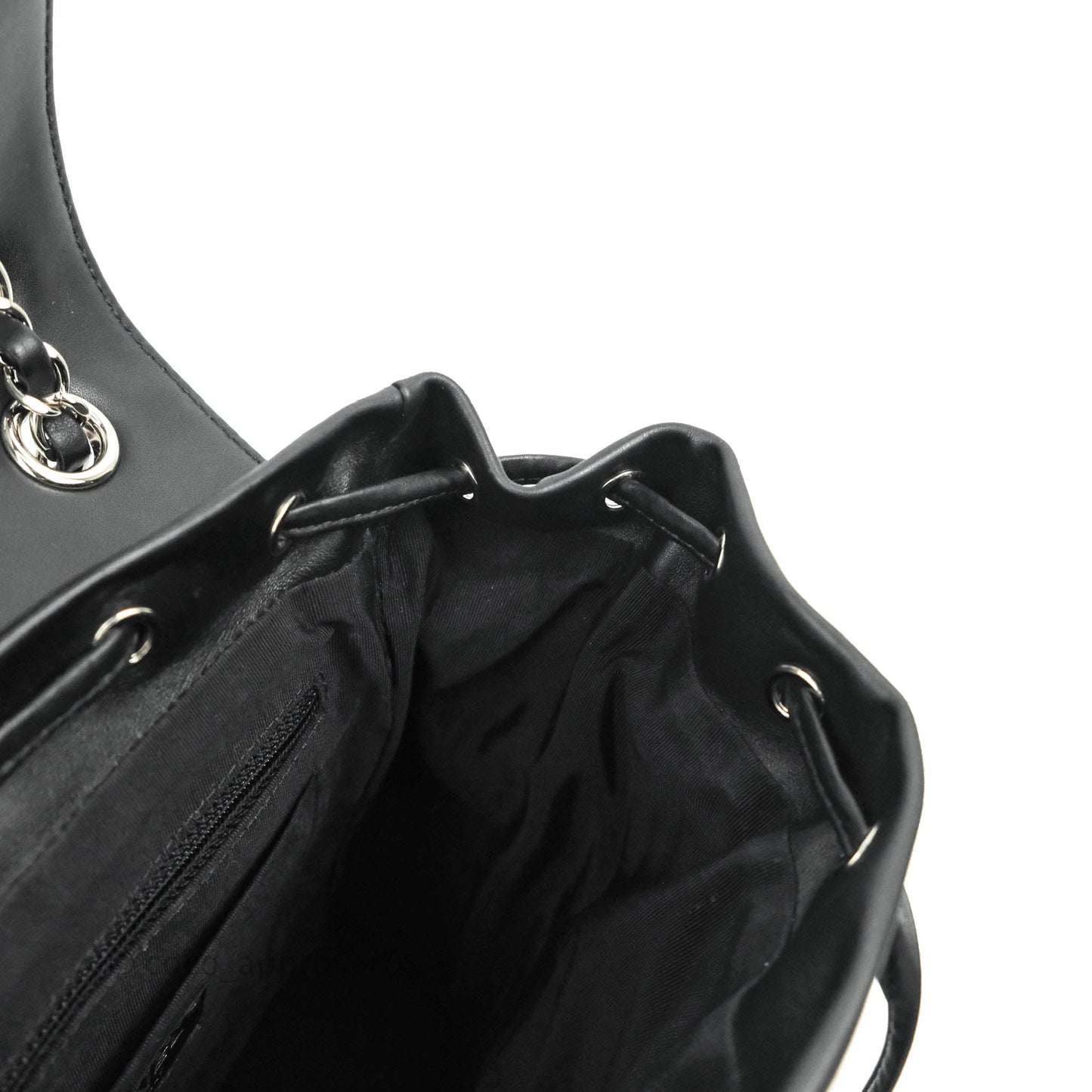 Chanel Small Chevron Urban Spirit Backpack Black Calfskin Silver Hardware