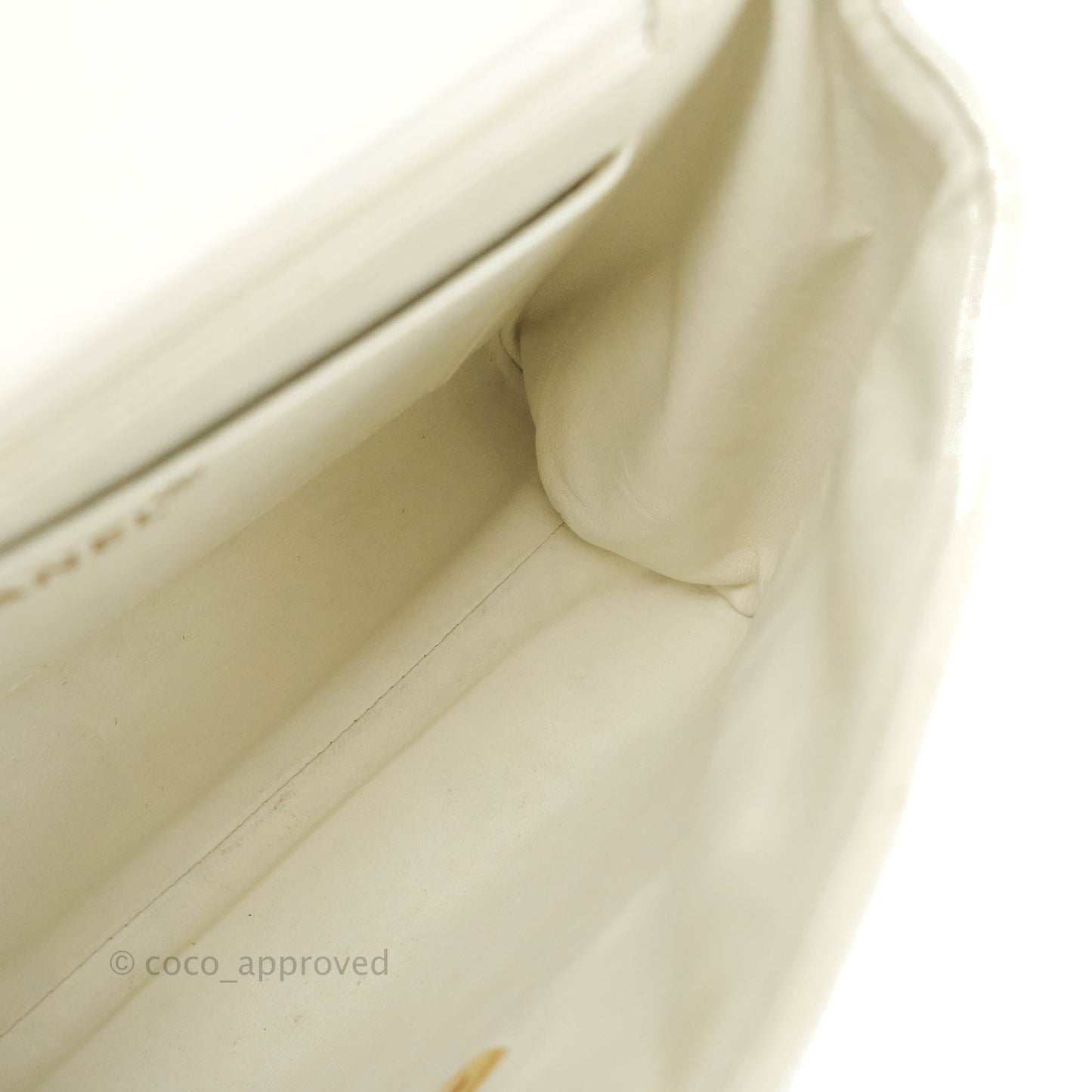Chanel Vintage Quilted Flap Bag White Caviar 24K Gold Hardware