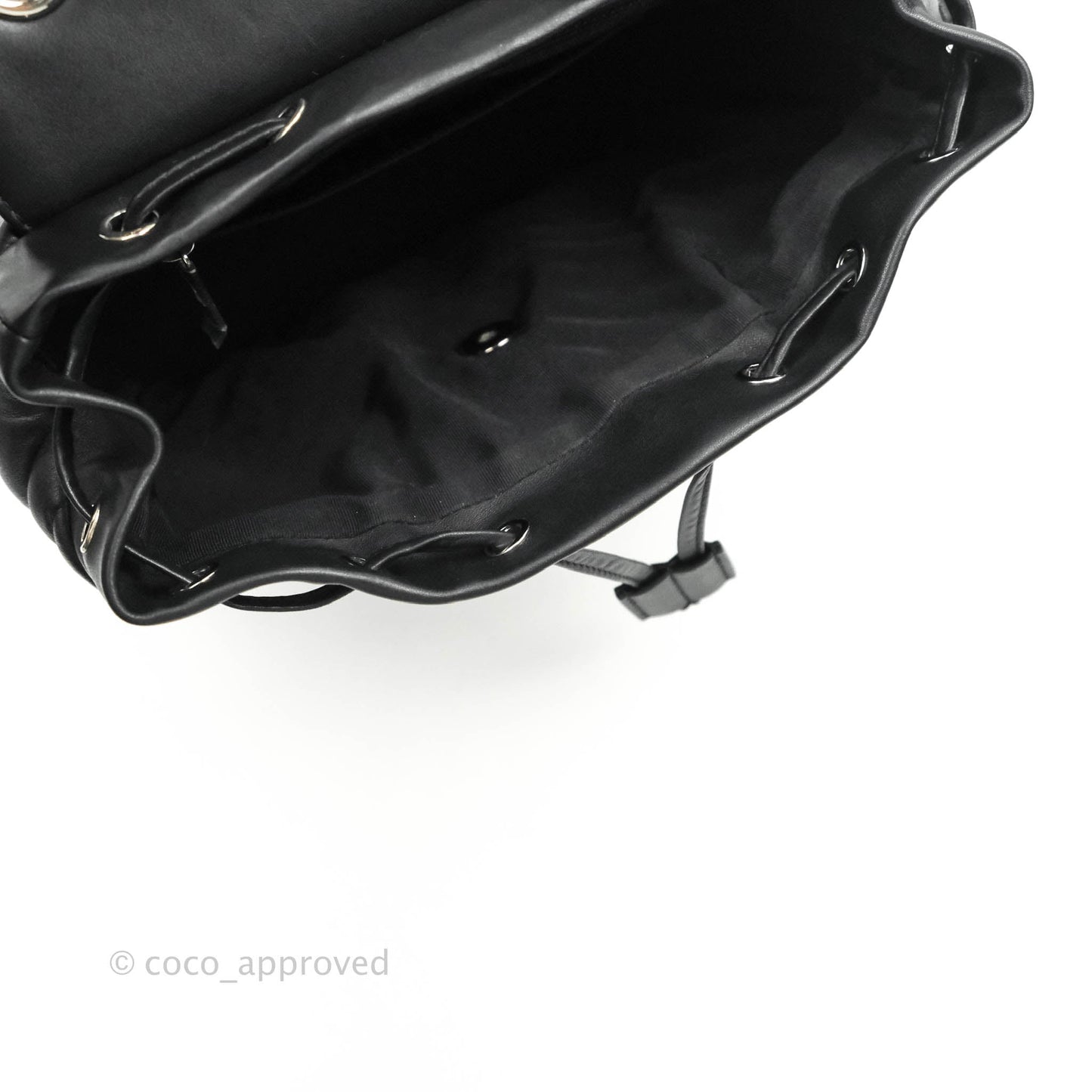 Chanel Small Chevron Urban Spirit Backpack Black Calfskin Silver Hardware