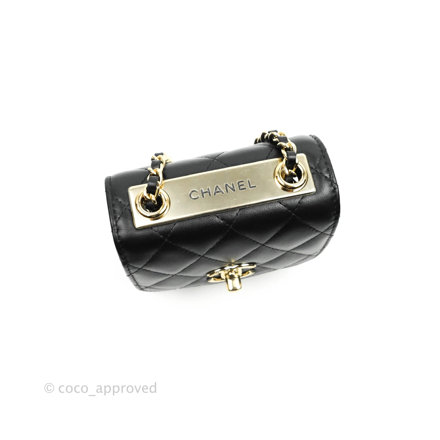 Chanel Mini Quilted Trendy CC Clutch With Chain Black Lambskin Gold Hardware