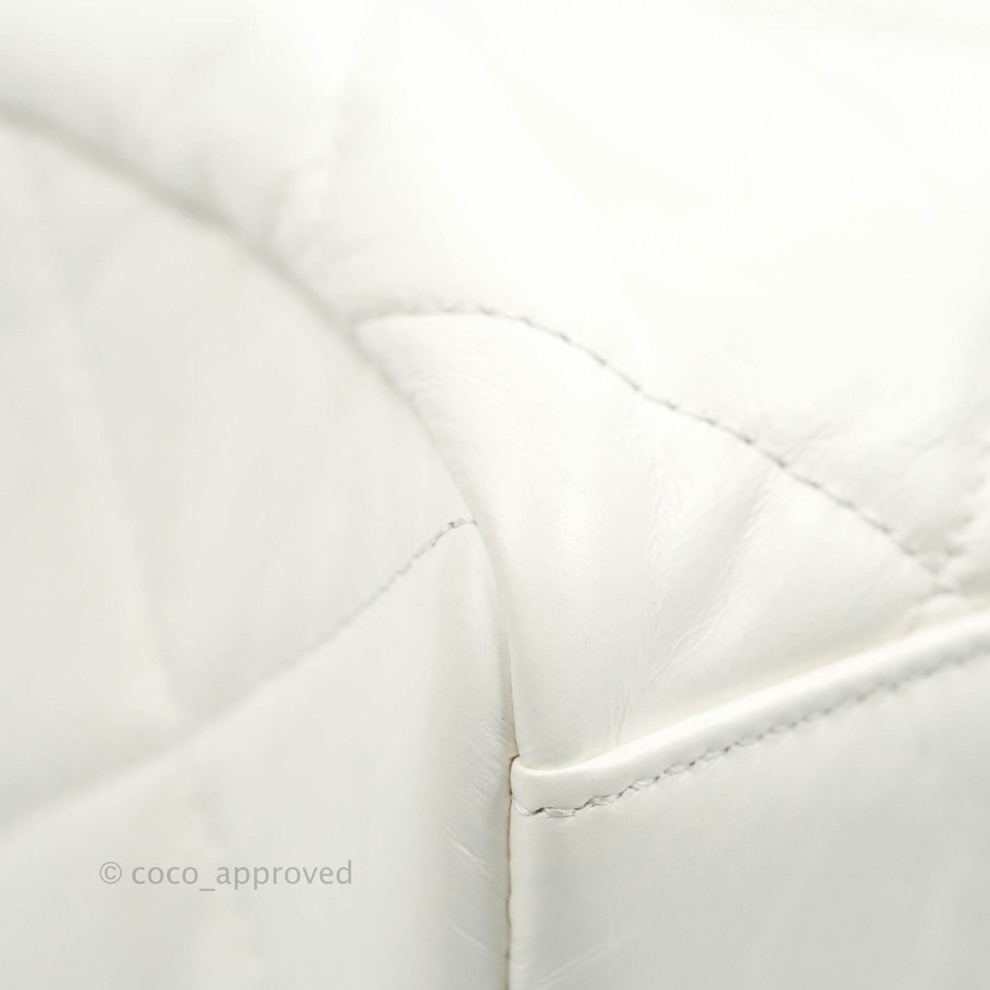 Chanel Calfskin Small Bowling Bag White Silver Hardware
