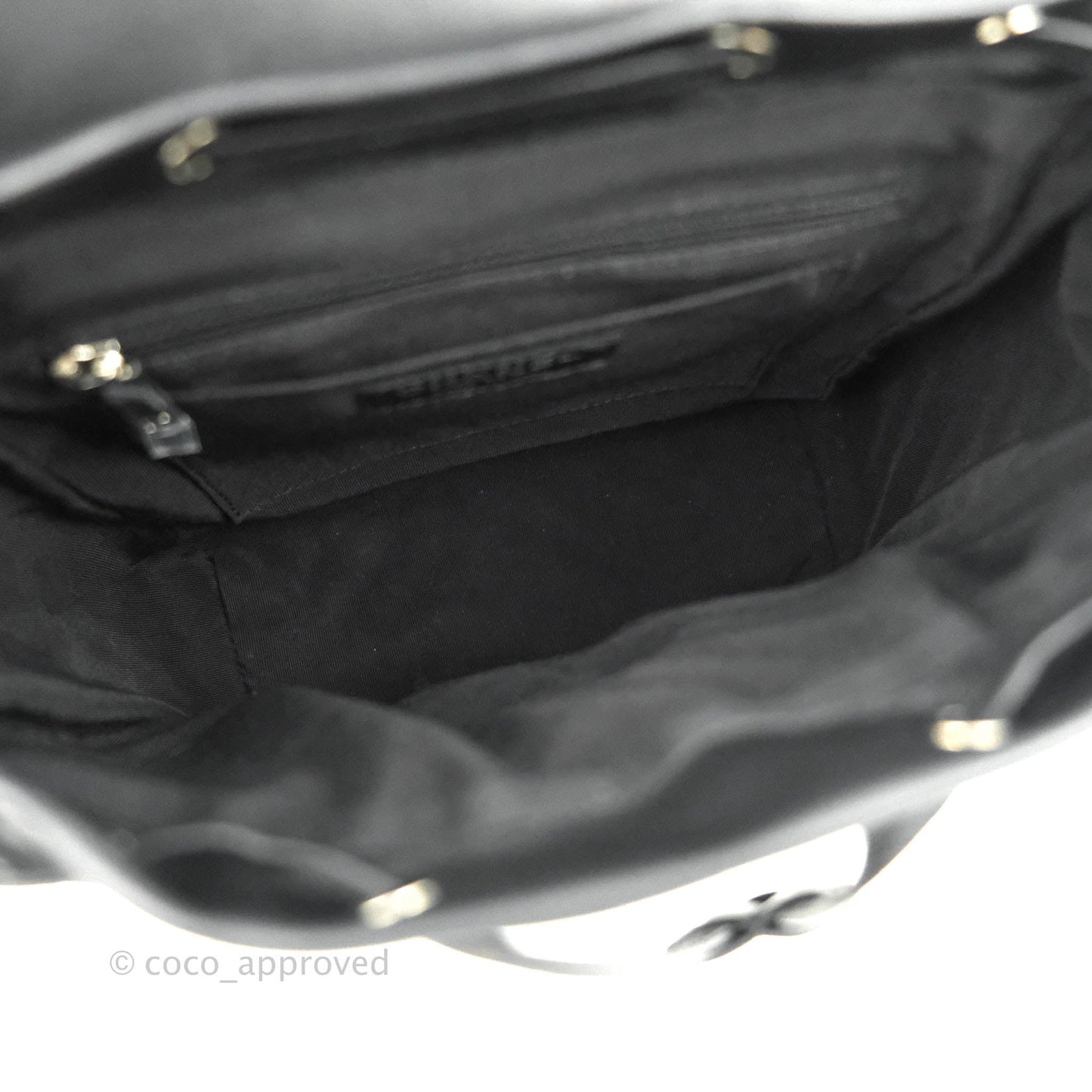 Chanel Small Chevron Urban Spirit Backpack Black Calfskin Silver Hardware
