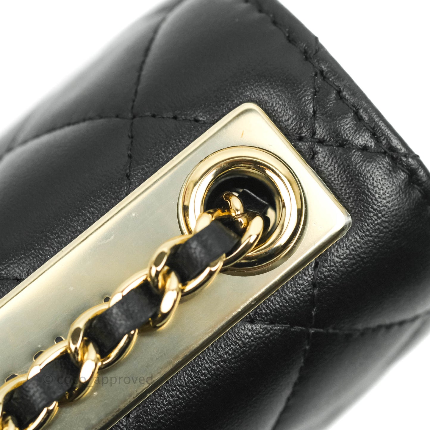 Chanel Mini Quilted Trendy CC Clutch With Chain Black Lambskin Gold Hardware