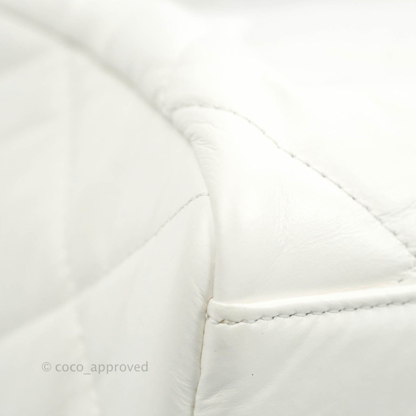 Chanel Calfskin Small Bowling Bag White Silver Hardware