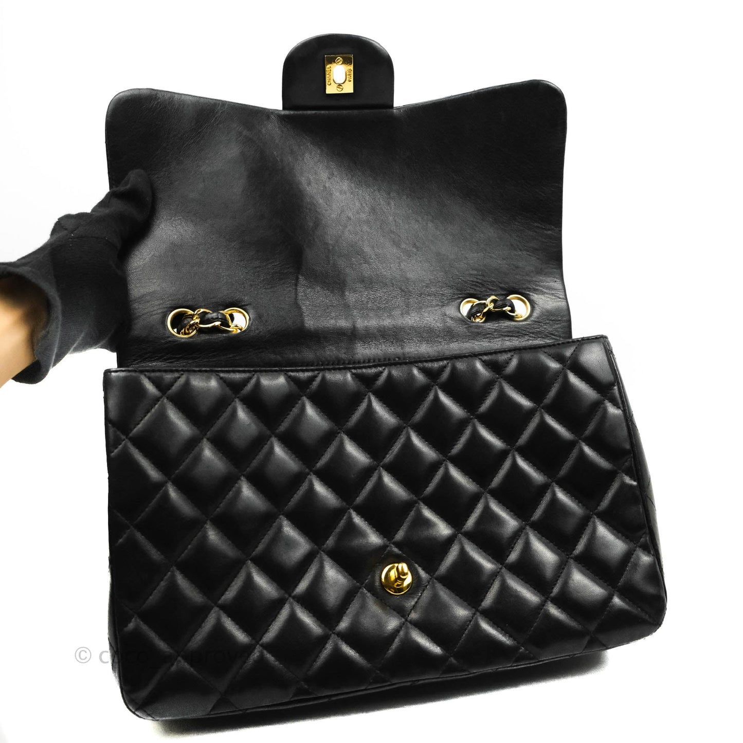 Chanel Jumbo Single Flap Black Lambskin Gold Hardware