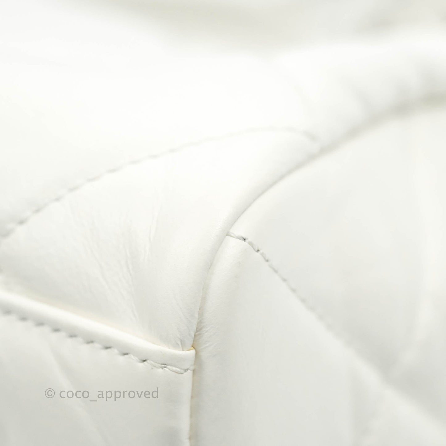 Chanel Calfskin Small Bowling Bag White Silver Hardware