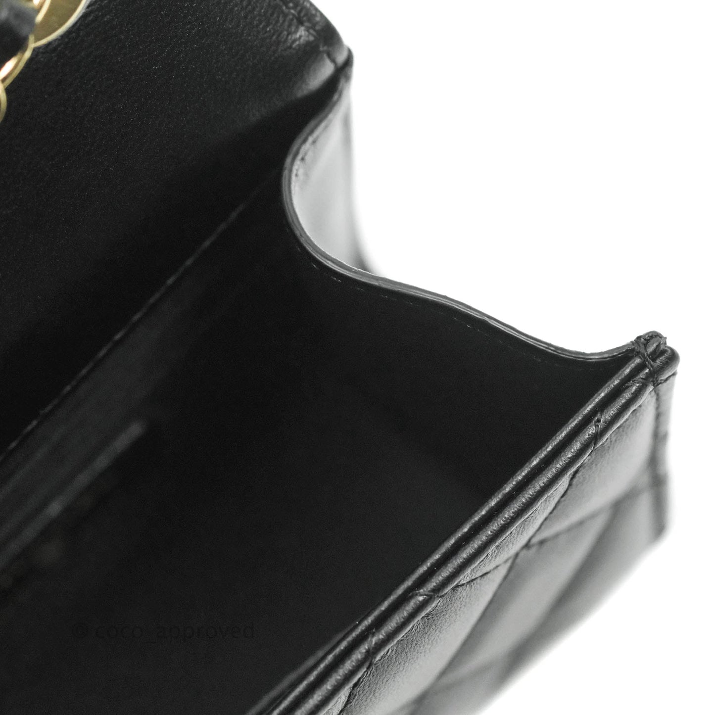 Chanel Mini Quilted Trendy CC Clutch With Chain Black Lambskin Gold Hardware