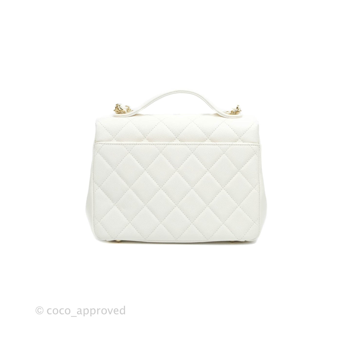 Chanel Quilted Medium Business Affinity Flap White Caviar Gold Hardware