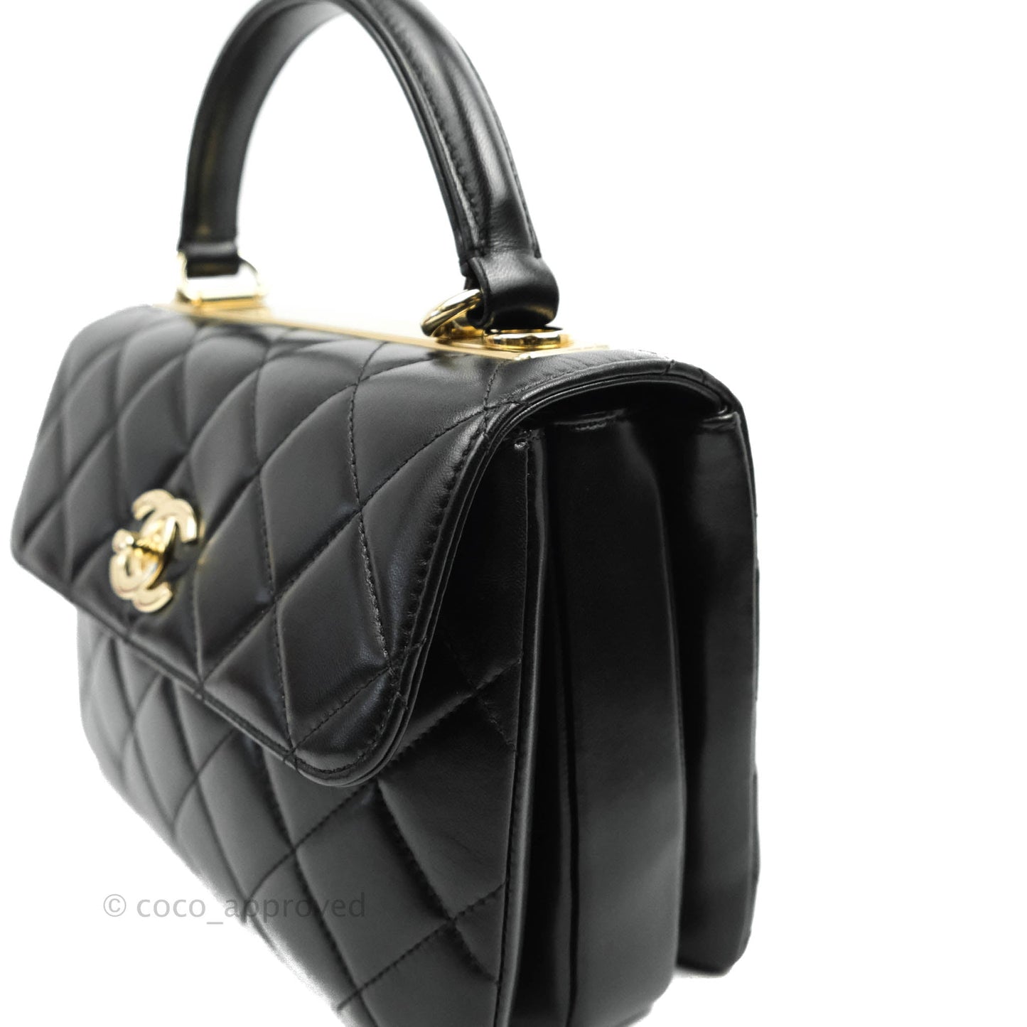 Chanel Small Trendy CC Black Lambskin Gold Hardware