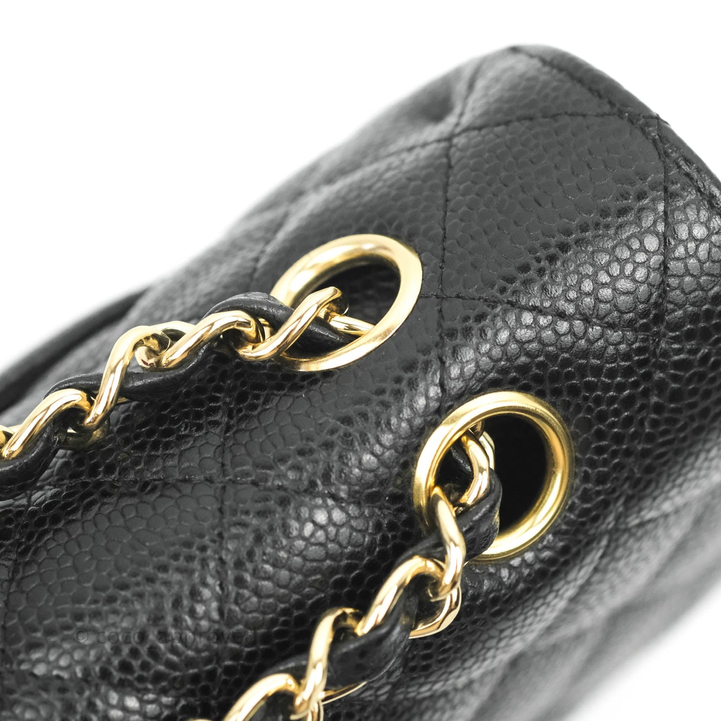 Chanel Classic M/L Medium Double Flap Black Caviar 24K Gold Hardware