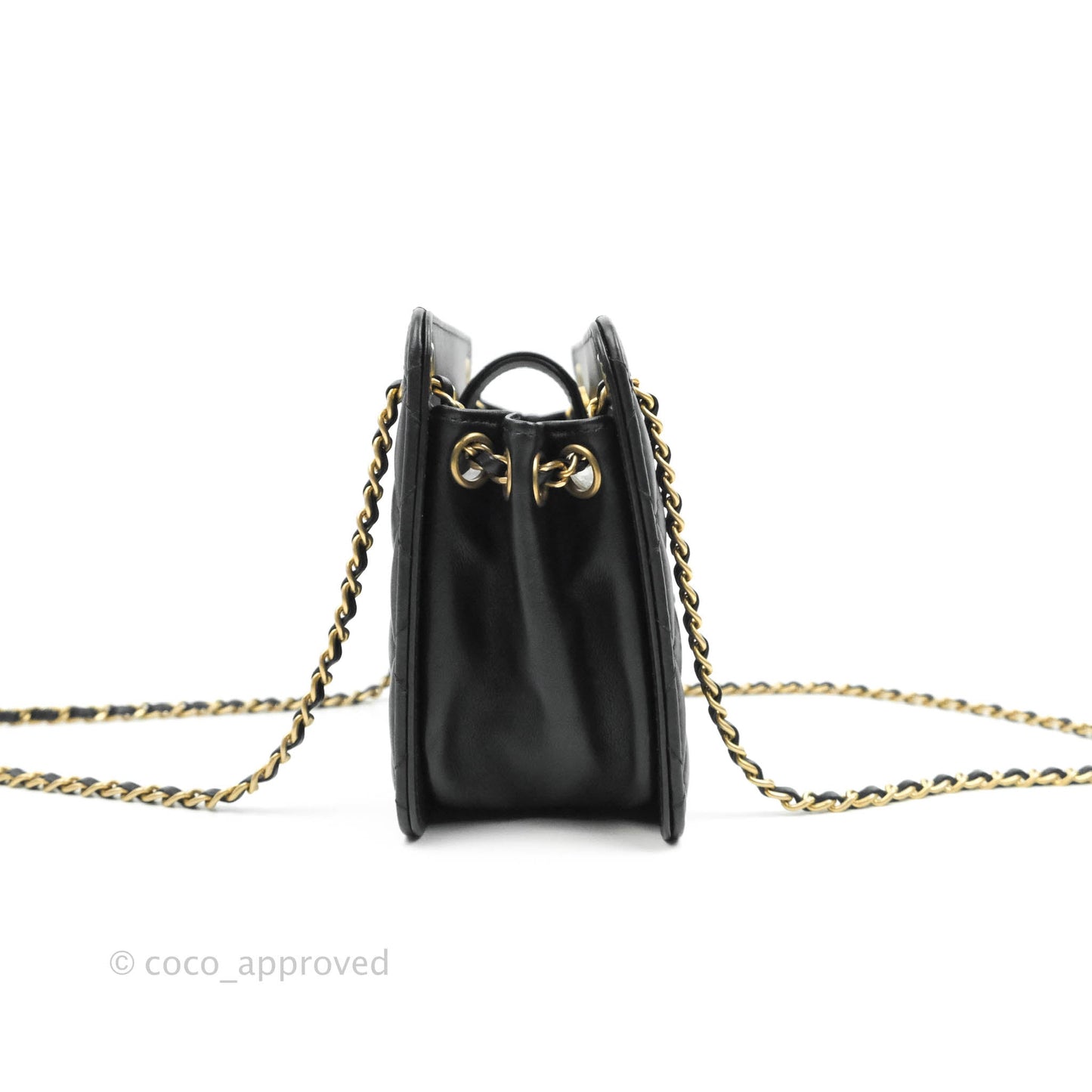 Chanel Small Accordion Tote Bag Black Calfskin Gold Hardware