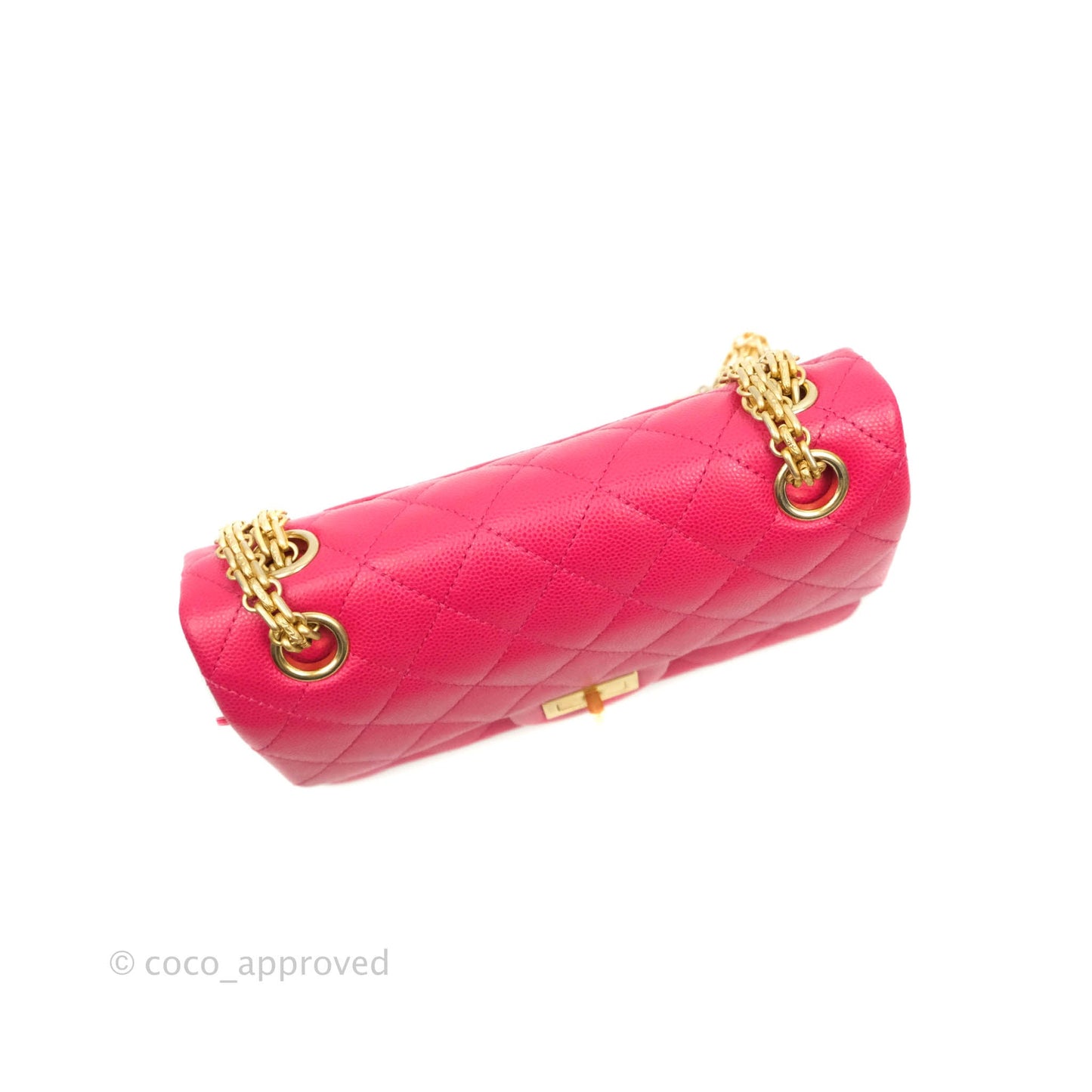 Chanel Reissue 224 Flap Quilted Fuschia Pink Caviar Aged Gold Hardware