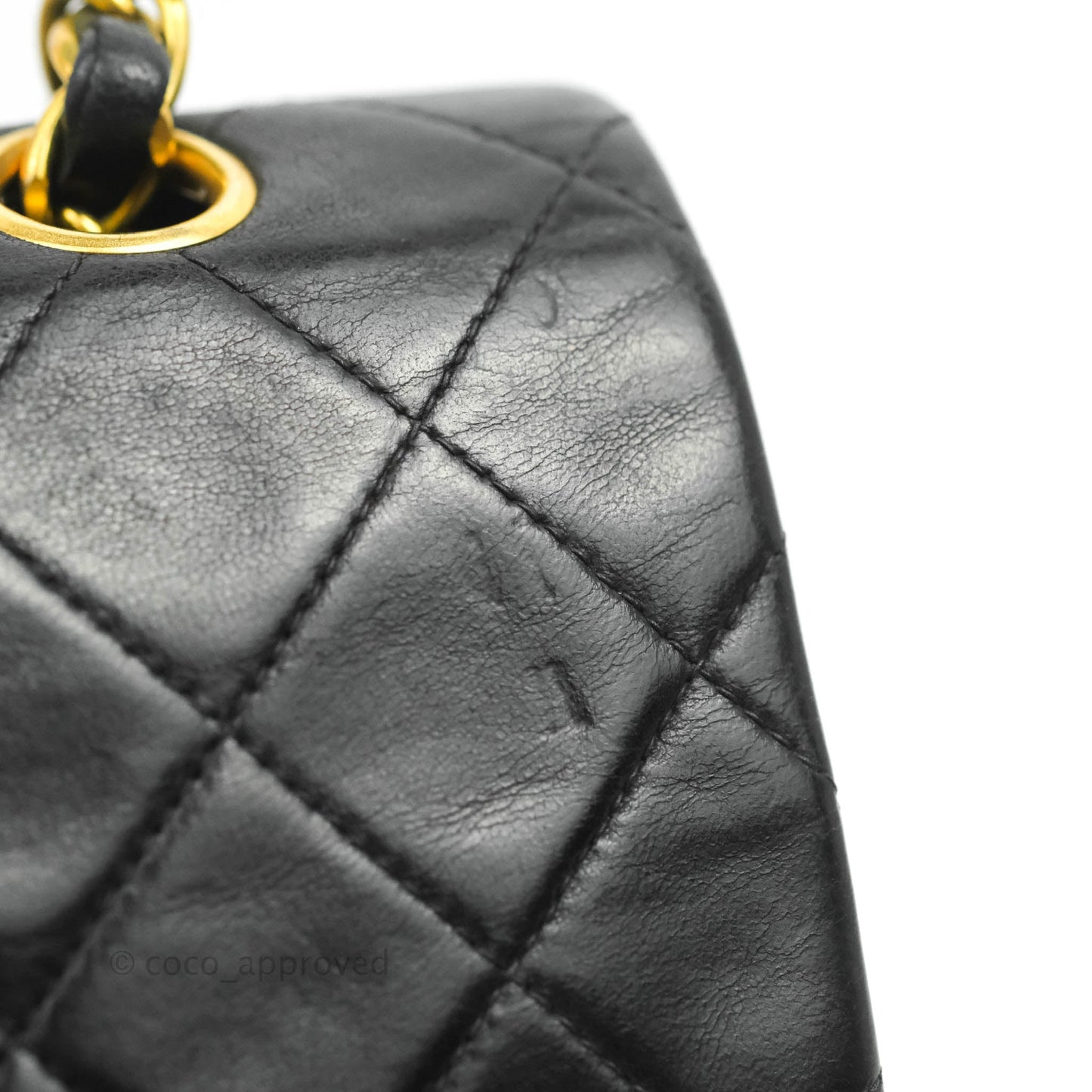 Chanel Vintage Classic M/L Medium Double Flap Bag Black Lambskin 24K Gold Hardware