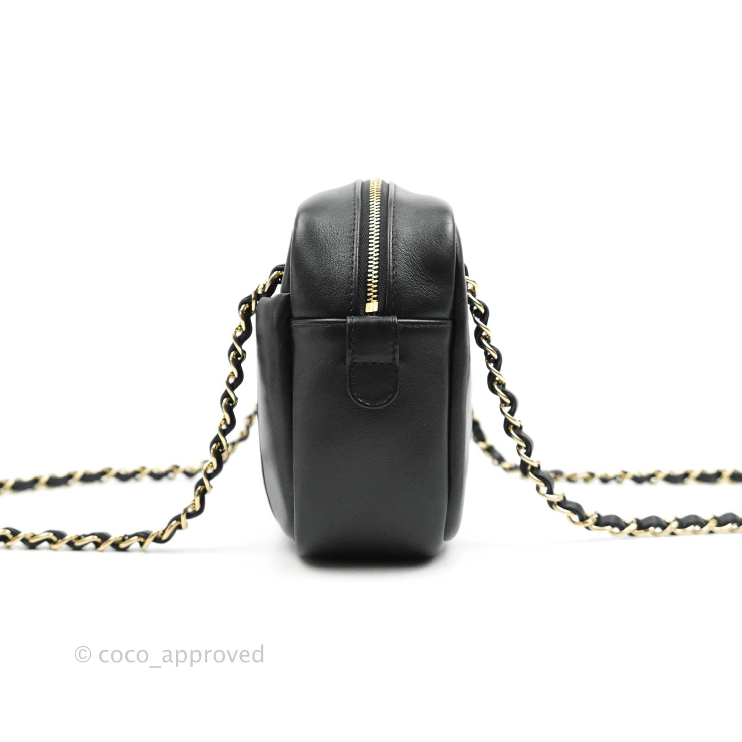 Chanel Daily Chevron Camera Case Black Calfskin Gold Hardware