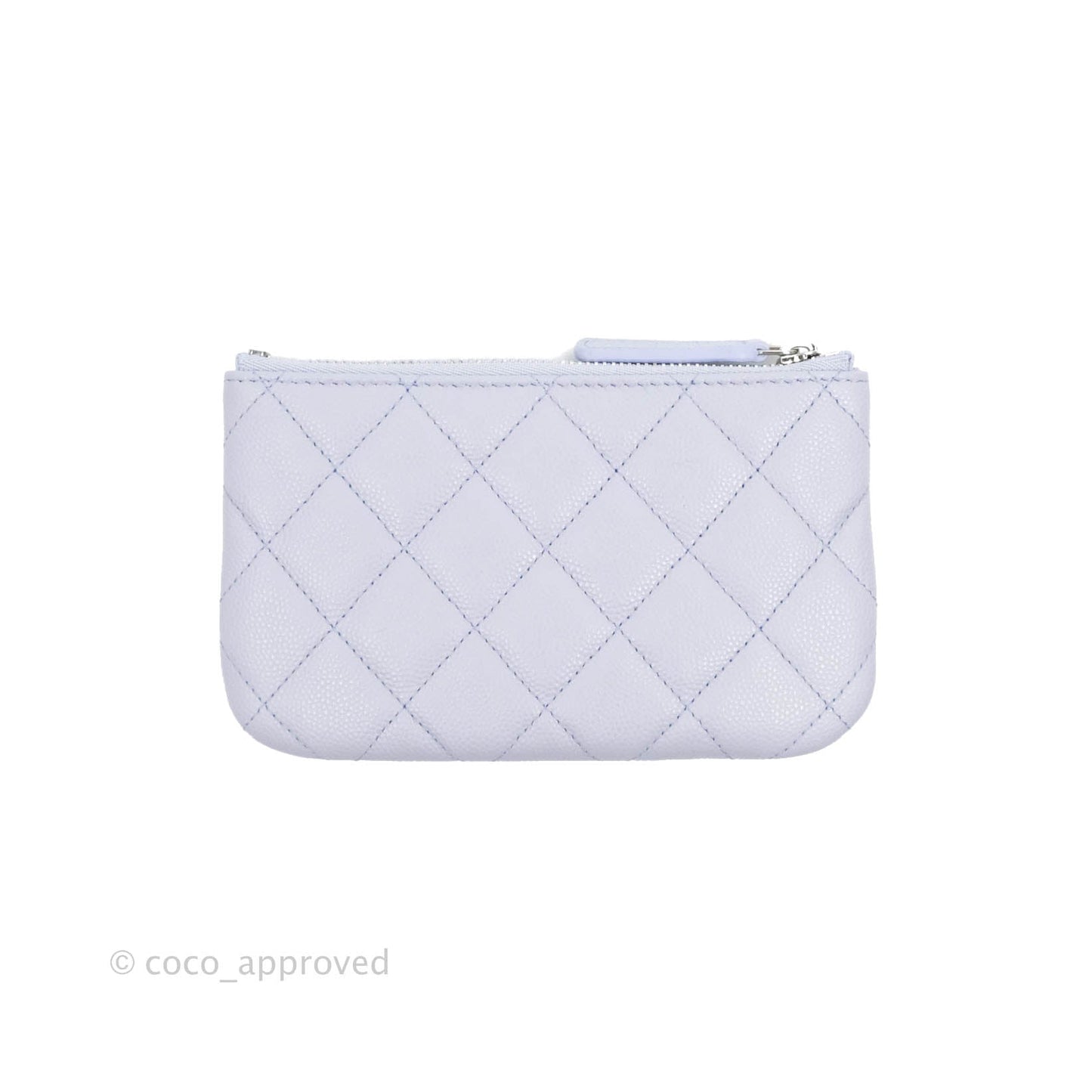 Chanel Quilted Mini O Case Lilac Caviar Silver Hardware 21K