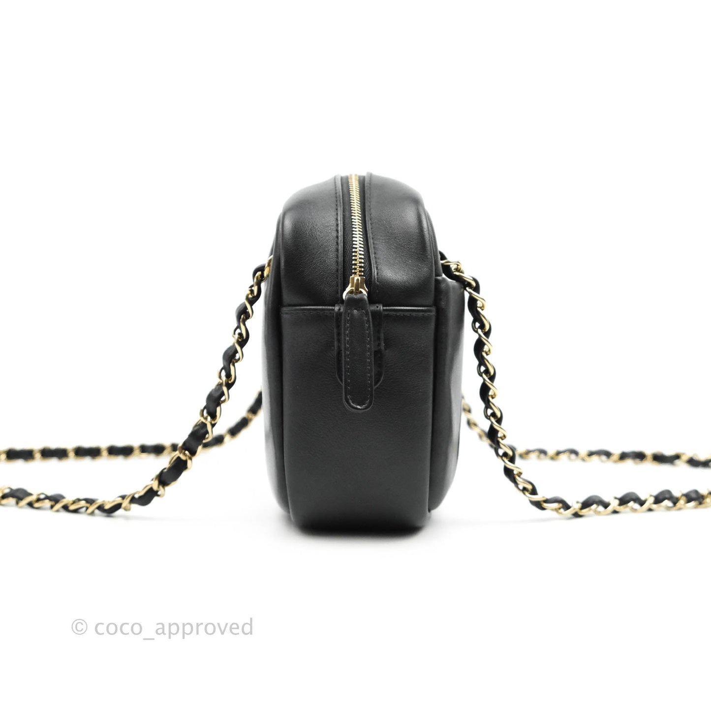Chanel Daily Chevron Camera Case Black Calfskin Gold Hardware