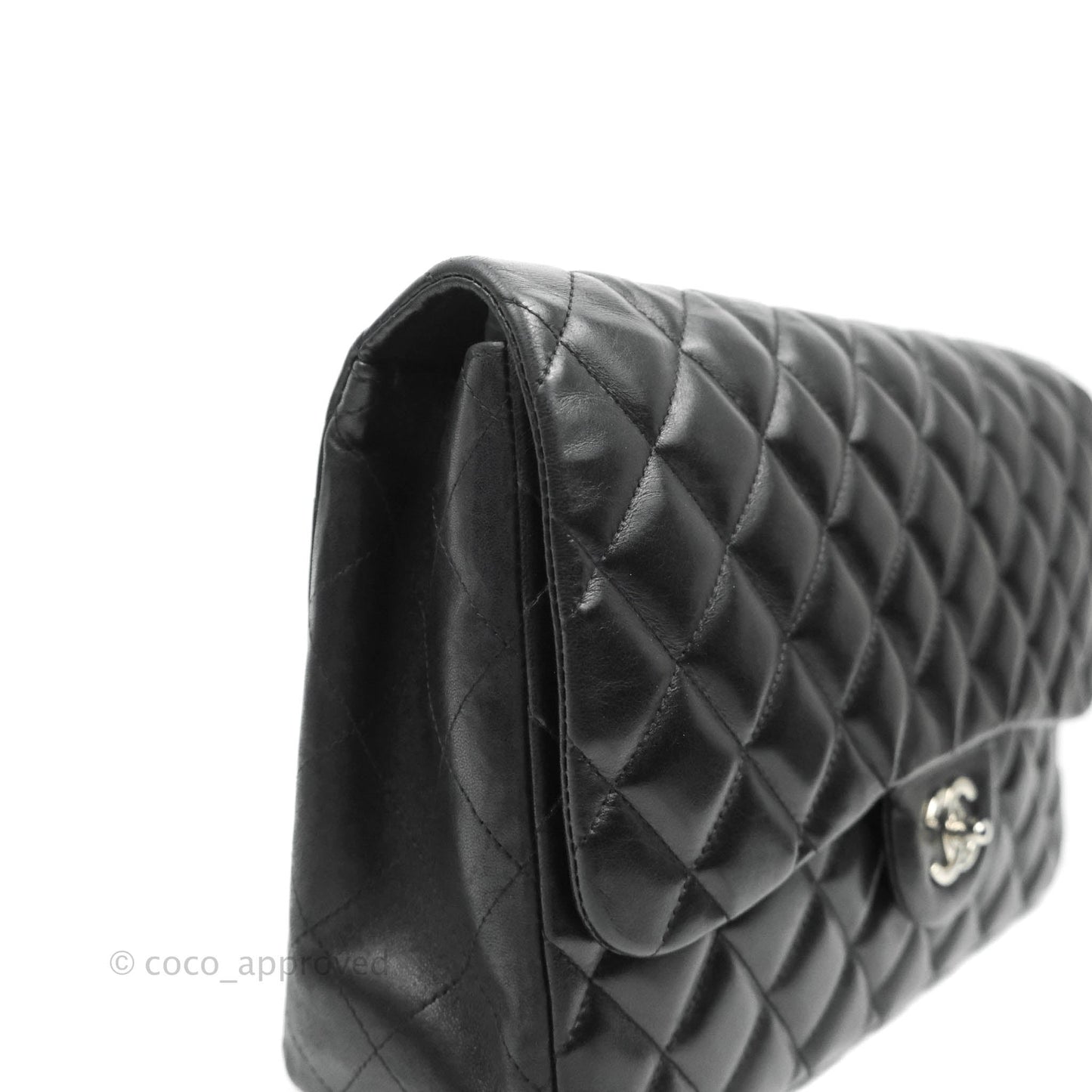 Chanel Jumbo Single Flap Black Lambskin Silver Hardware⁣⁣