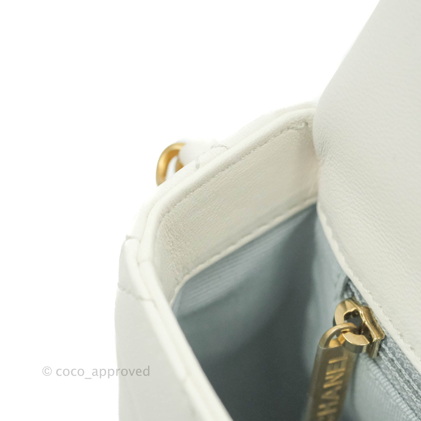 Chanel Quilted My Perfect Mini With Pearl White Lambskin Silver Hardware