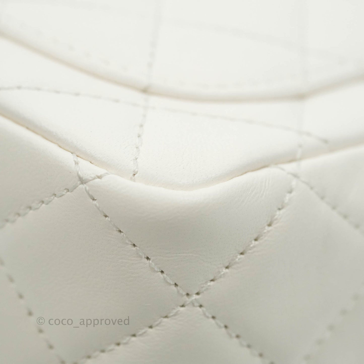 Chanel Mini Square Pearl Crush Quilted White Lambskin Gold Hardware